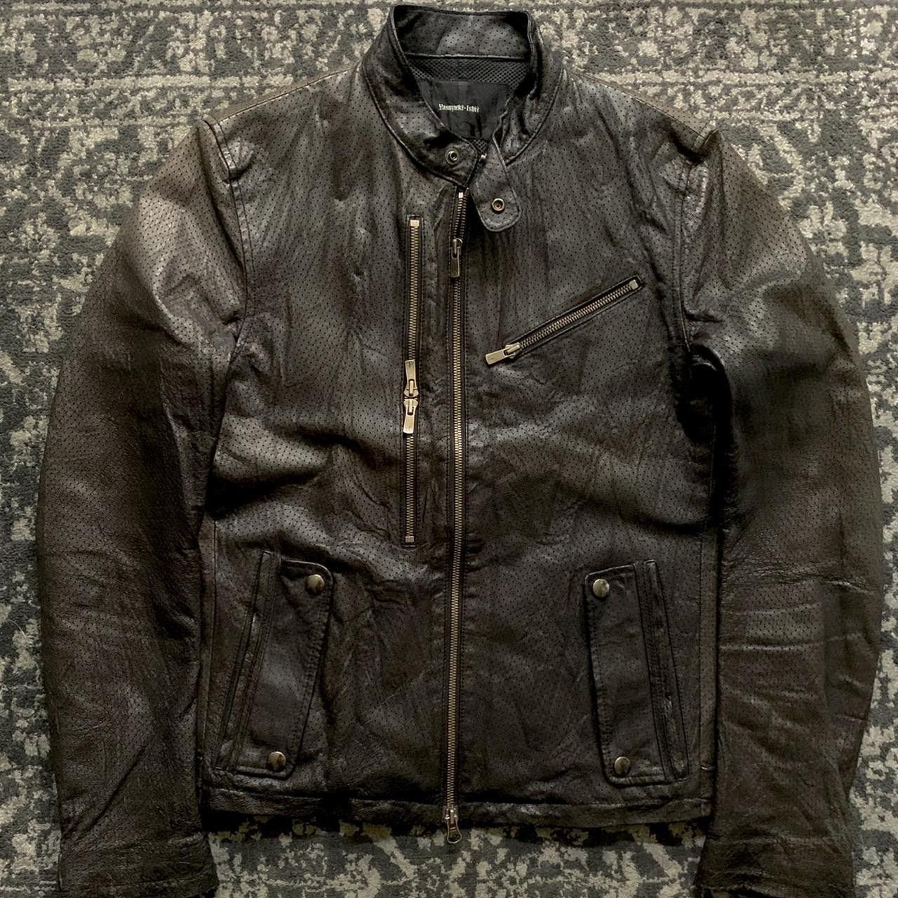 image of Yasuyuki Ishii Pigskin Leather Jacket in Brown, Men's (Size Small)