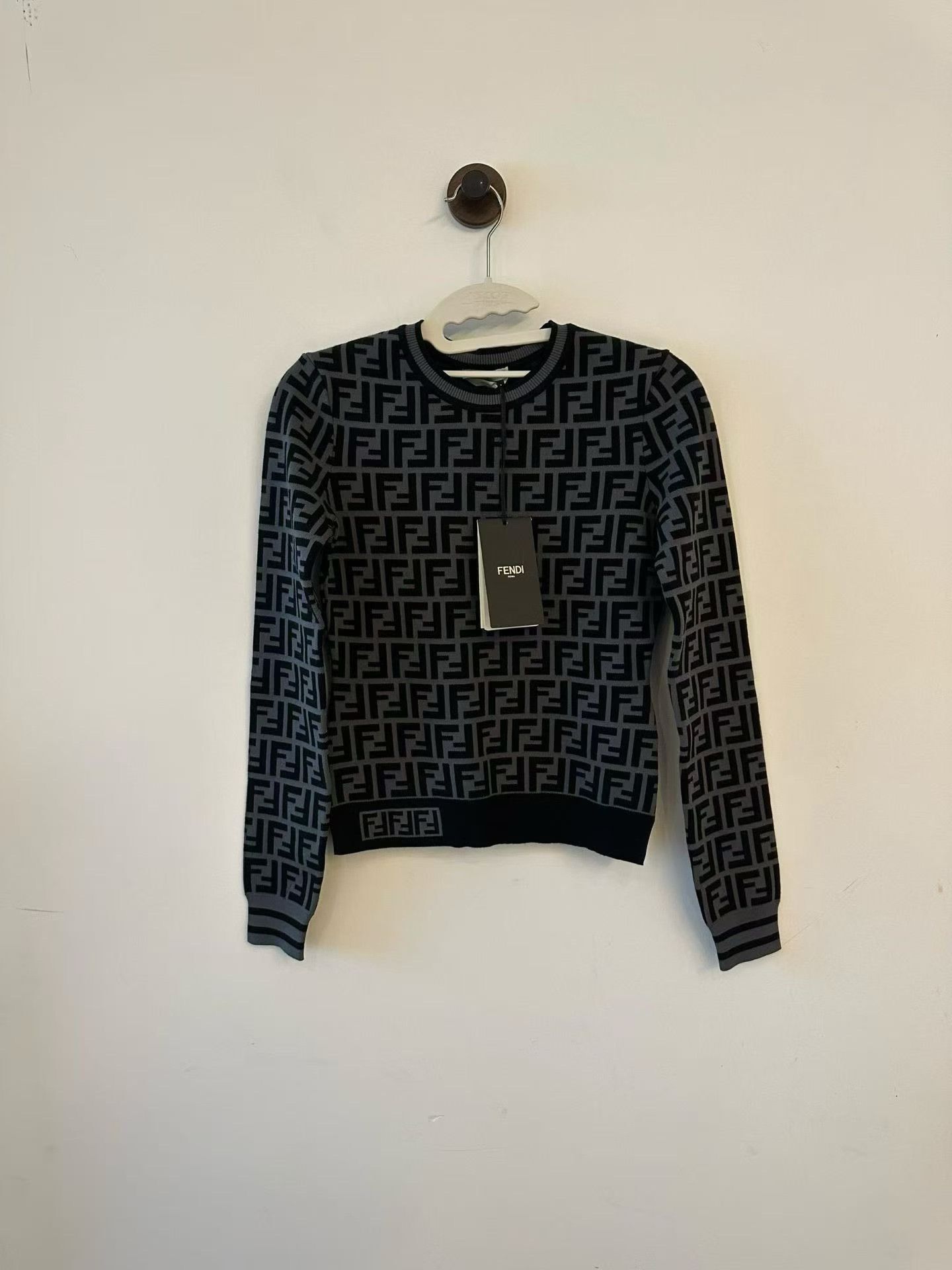 Fendi Fendi Black Gray All-over Print Knit Size XS / US 0-2 / IT 36-38 - 1 Thumbnail