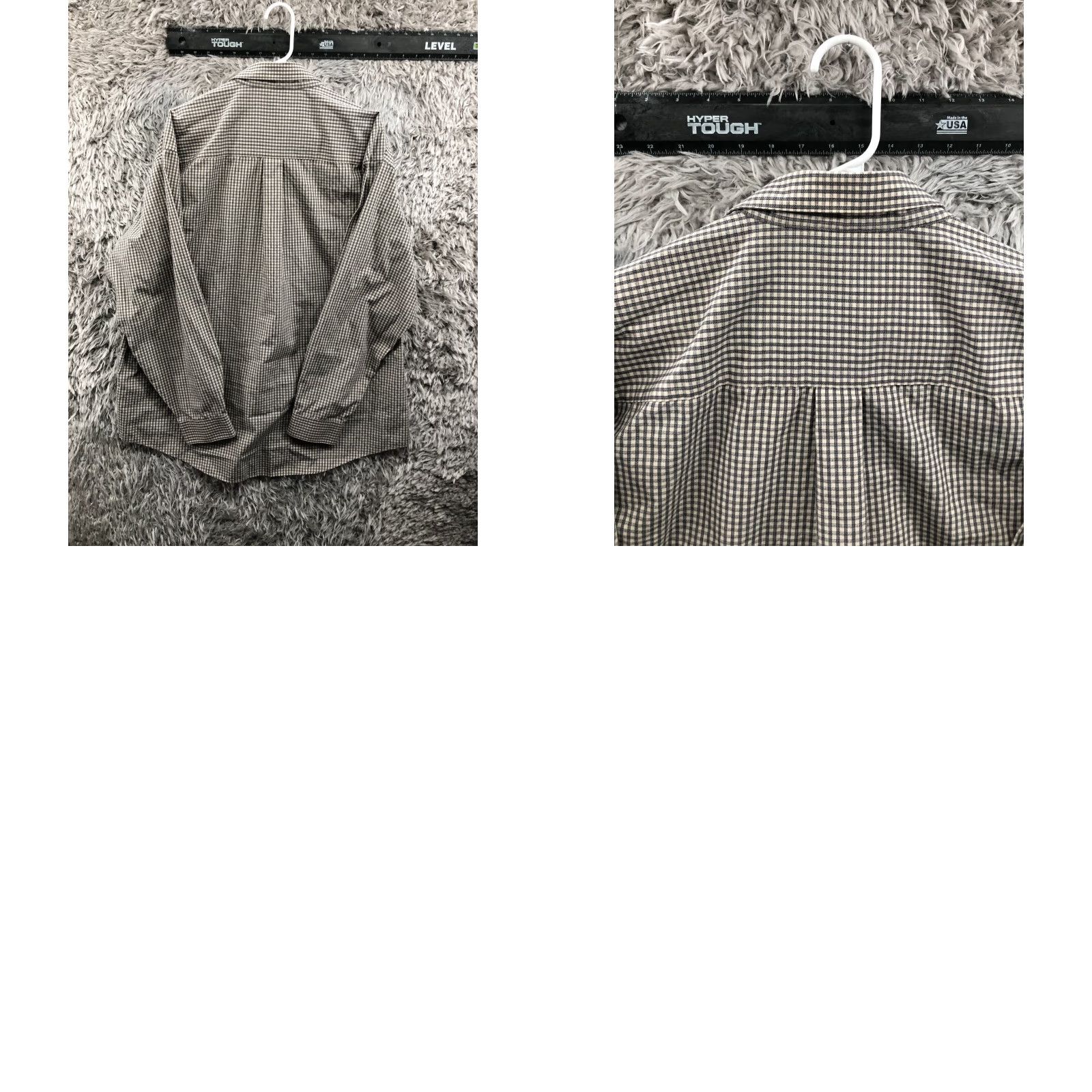 Arrow Arrow Shirt XL Mens Long Sleeve Plaid Gray Button-Up Spread Collar Knit Polyester Regular pocket? (Note: original text does not specify pockets) Size US XL / EU 56 / 4 - 8 Thumbnail