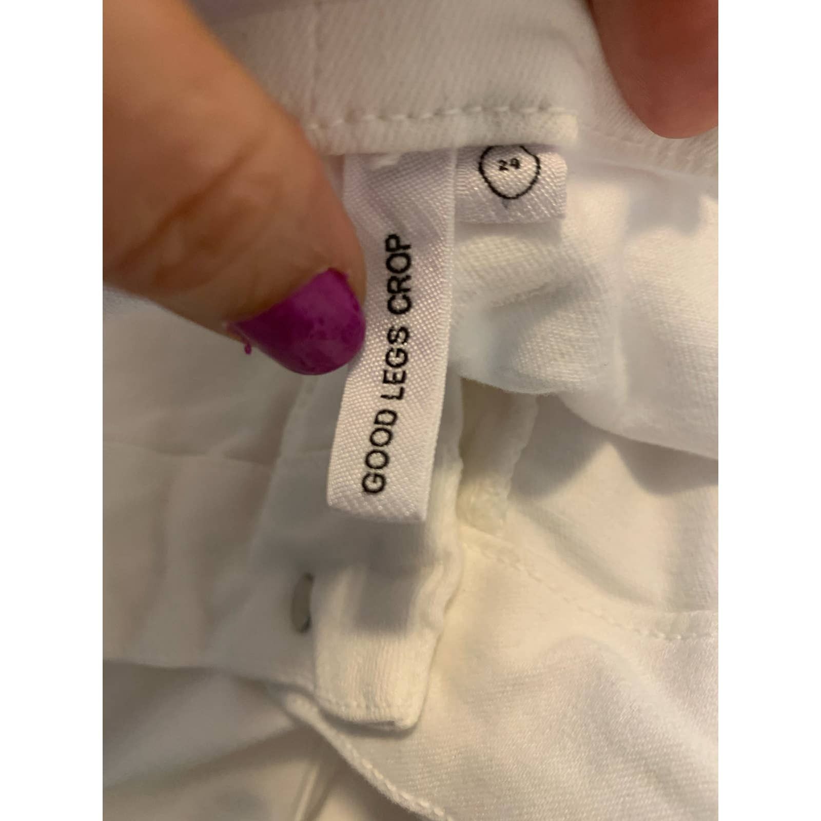 Good American Good American white Good Legs Crop stretch jeans size 24 Size 42" / US 20 - 5 Thumbnail
