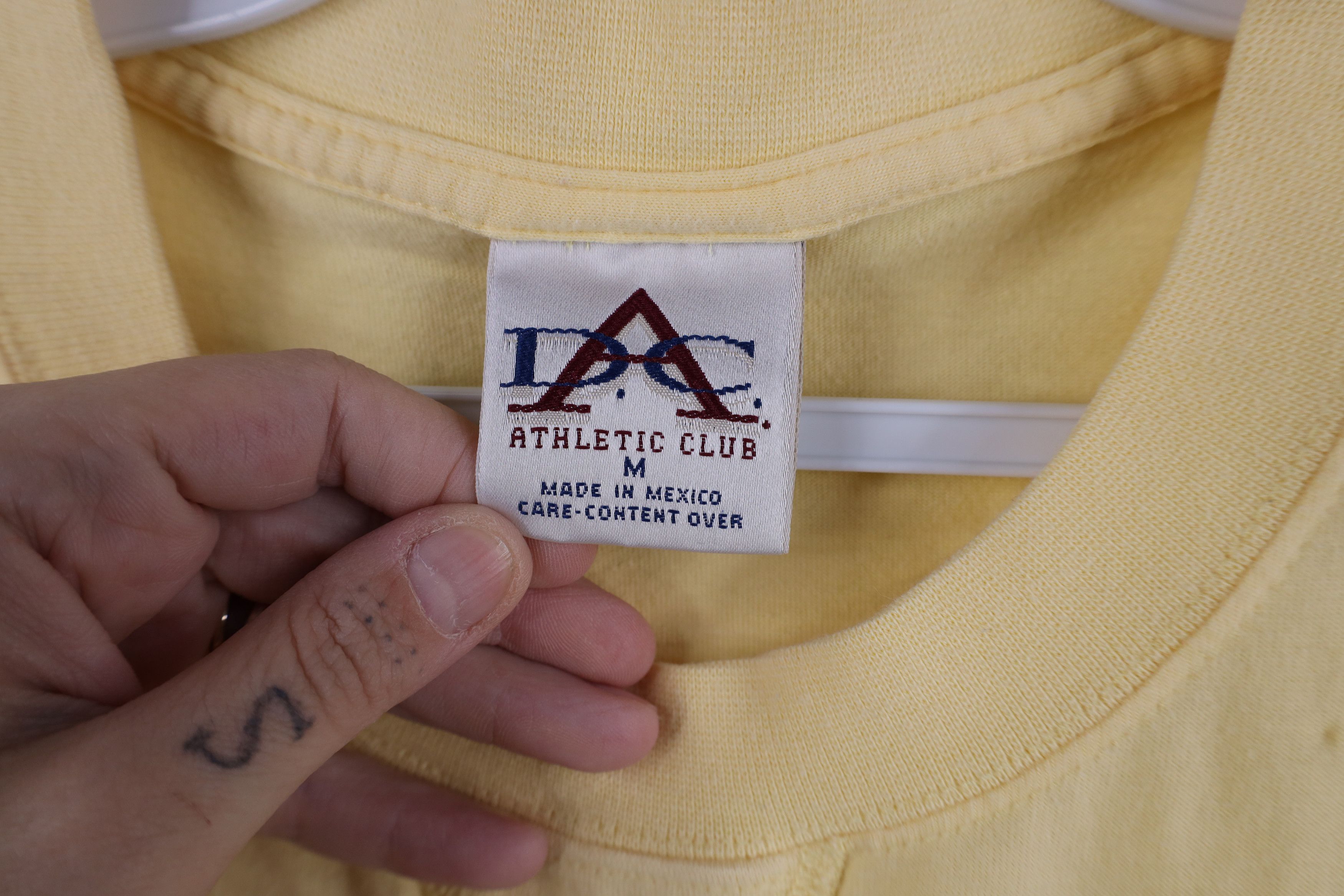 Vintage Vintage 90s Streetwear Heavyweight Cotton T-Shirt Yellow Size US M / EU 48-50 / 2 - 8 Thumbnail