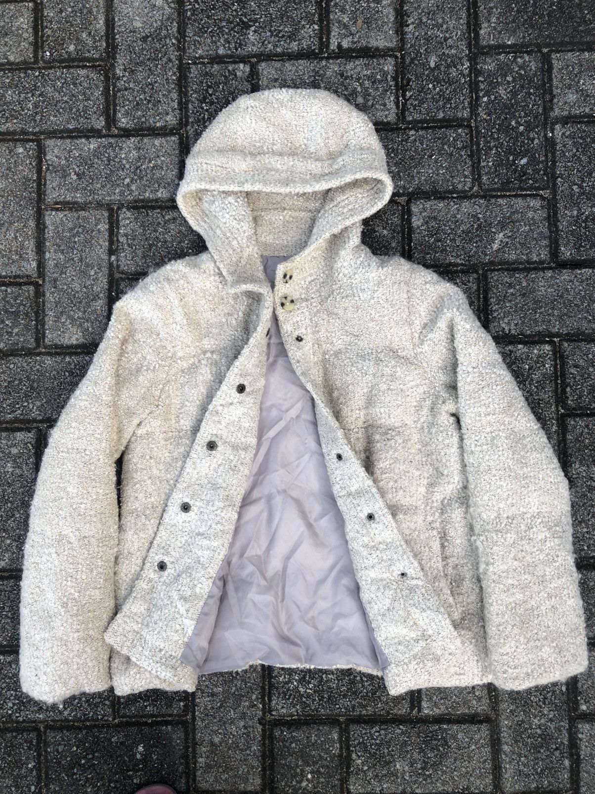 If Six Was Nine Japanese White Faux-Fur Maison Margiela Style Bomber Jacket Size US L / EU 52-54 / 3 - 6 Thumbnail