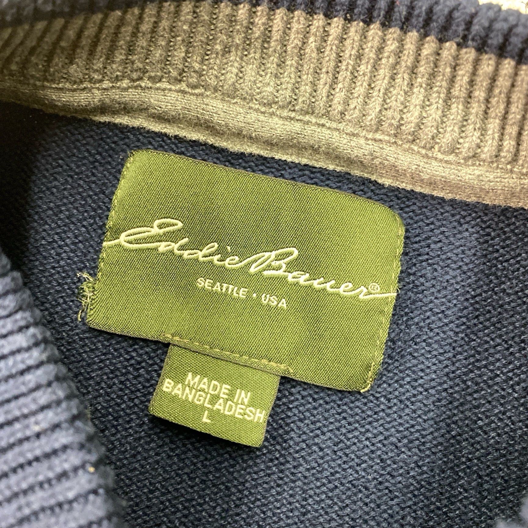 Eddie Bauer VINTAGE Eddie Bauer Sweater Men’s Large Blue Fisherman Henley Cotton Knit Size US L / EU 52-54 / 3 - 2 Thumbnail