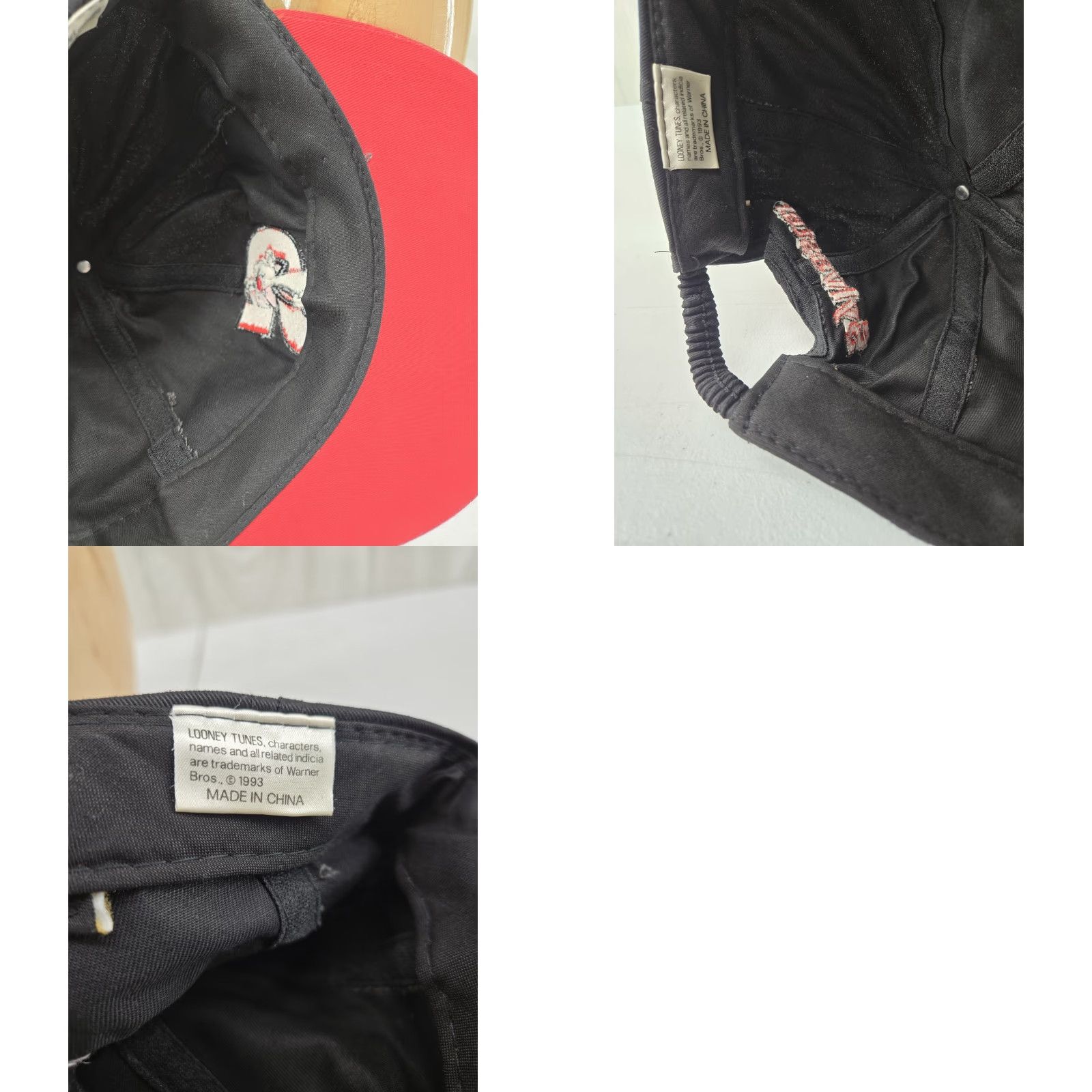 Vintage VINTAGE Looney Tunes Sylvester Black & Red Baseball Cap Men Adjustable Canvas Cap 1993 90s Cartoon USA Size ONE SIZE - 10 Thumbnail