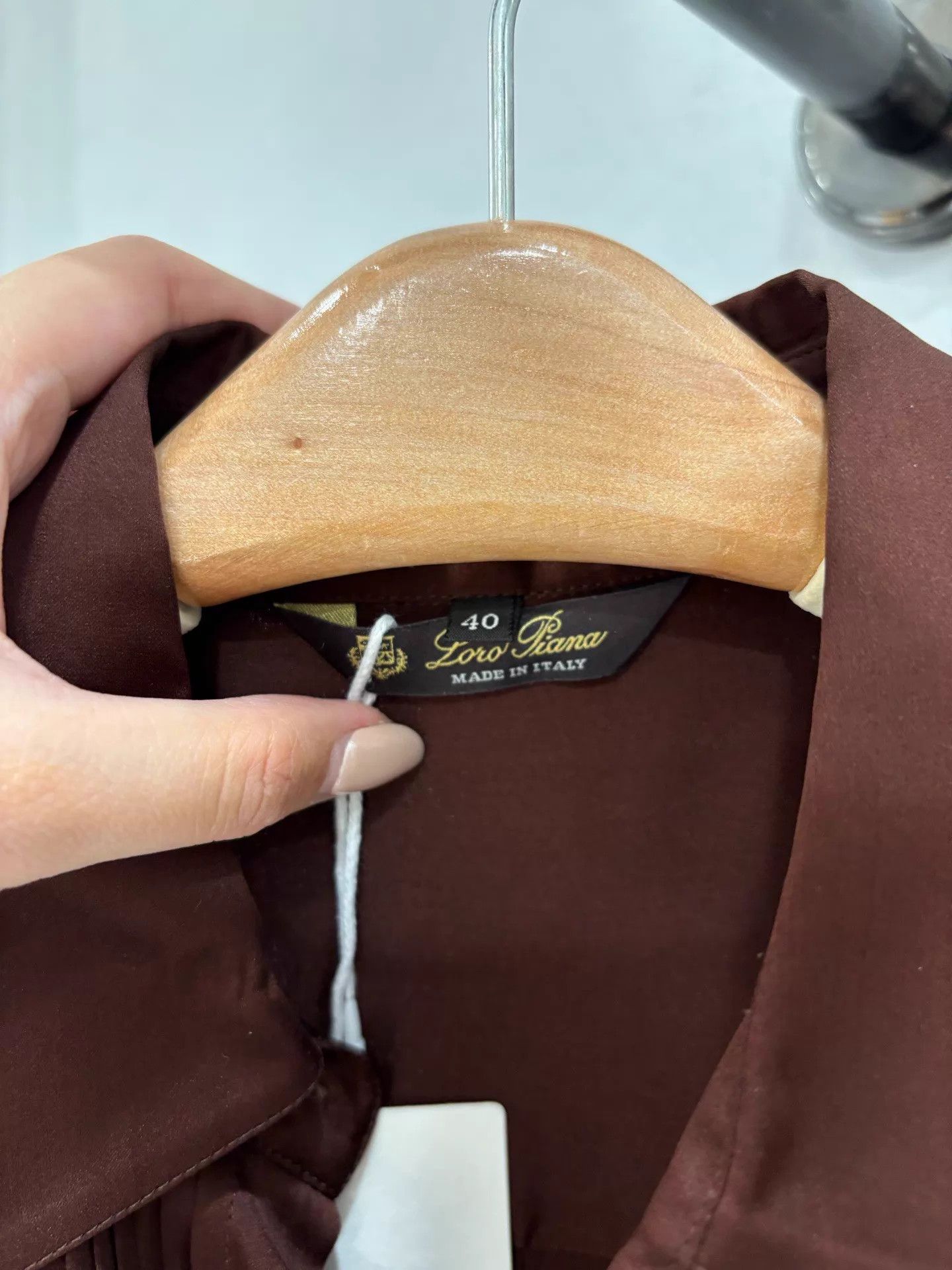 Loro Piana Loro Piana Deep Chocolate 100% Silk Shirt 40 Size S / US 4 / IT 40 - 2 Thumbnail