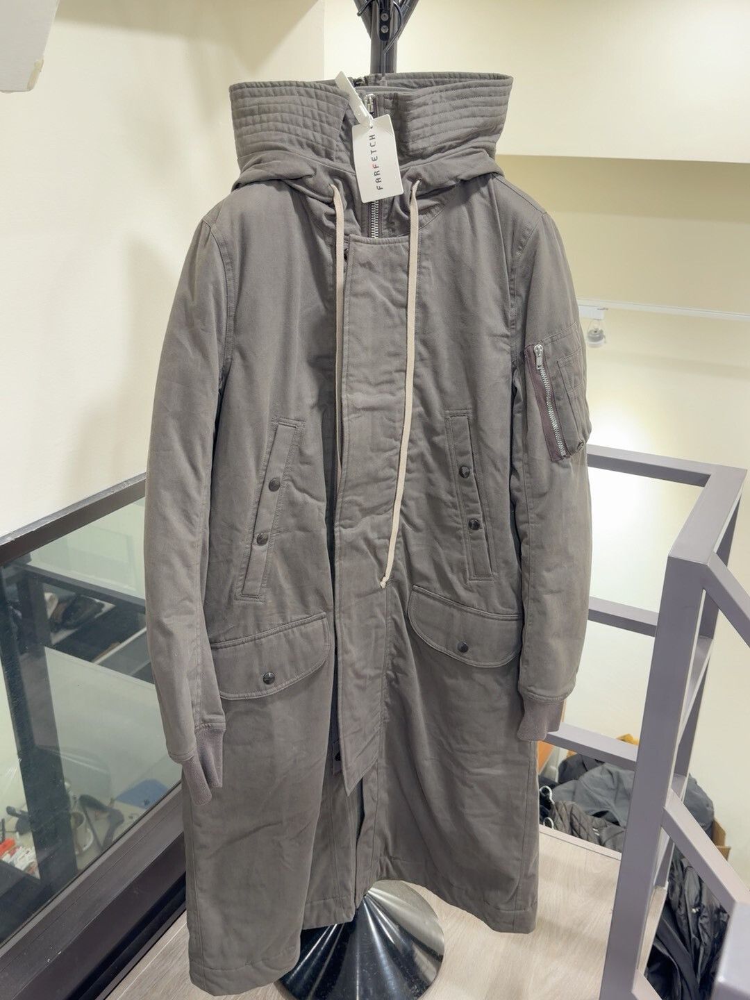Rick Owens Drkshdw Rick Owens DRKSHDW Long Hooded Jacket Size US S / EU 44-46 / 1 - 1 Thumbnail
