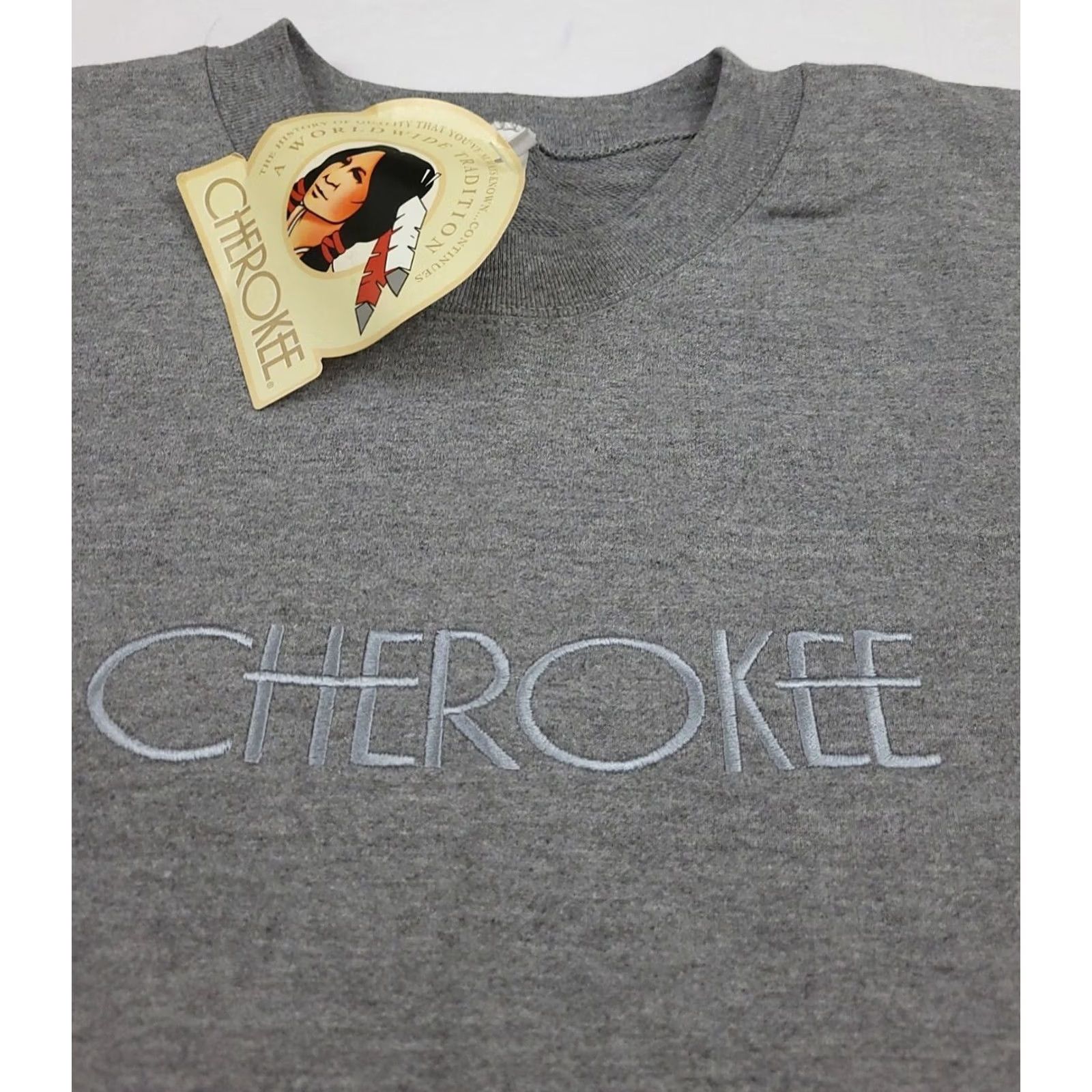 Cherokee VINTAGE Cherokee Sweatshirt Shirt 90s Gray Crew Neck Short Sleeve NWT USA Made Spellout Womens XL Size XL / US 12-14 / IT 48-50 - 3 Thumbnail