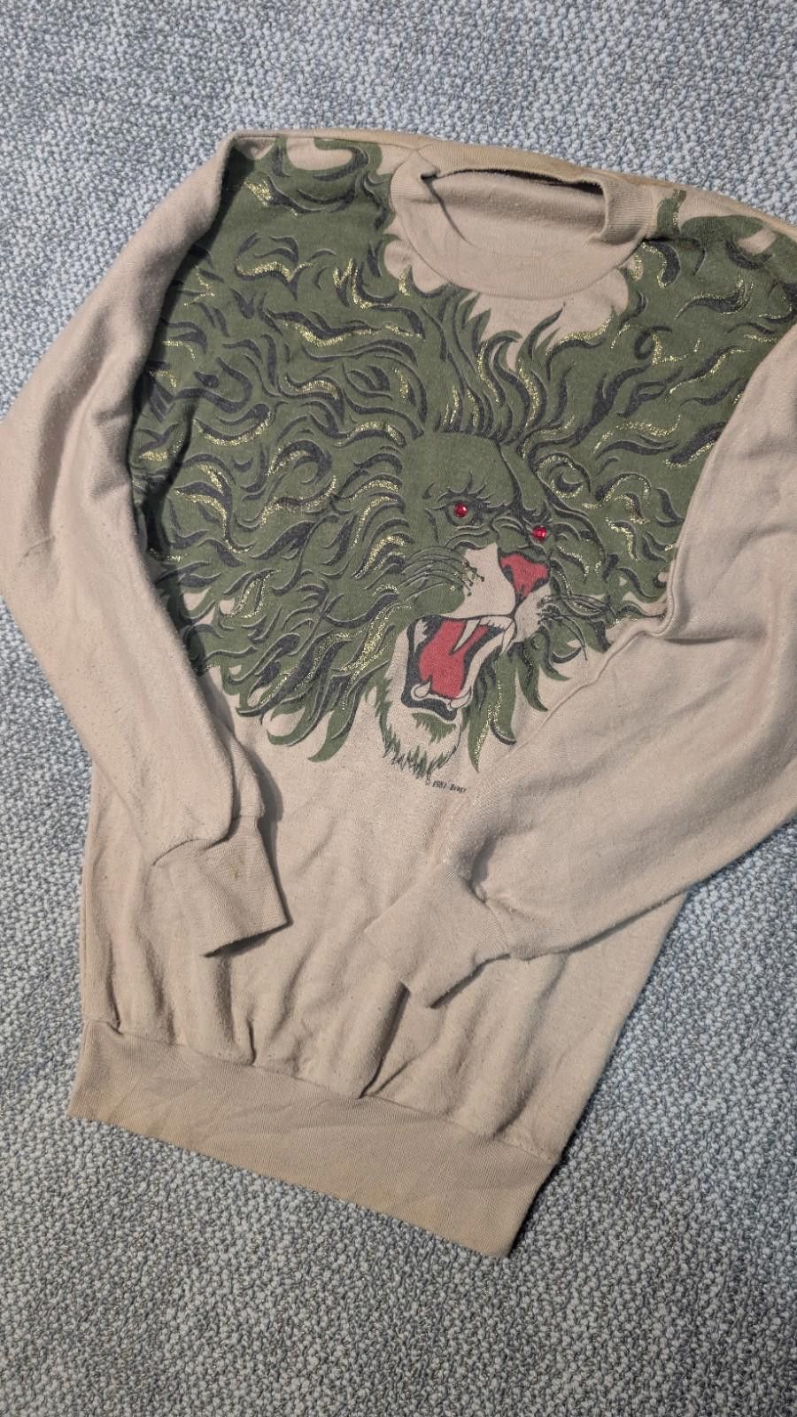 The Unbranded Brand 80s Rare Bengy West Lion Graphic Print Sweatshirt W/Stones Size ONE SIZE - 7 Thumbnail