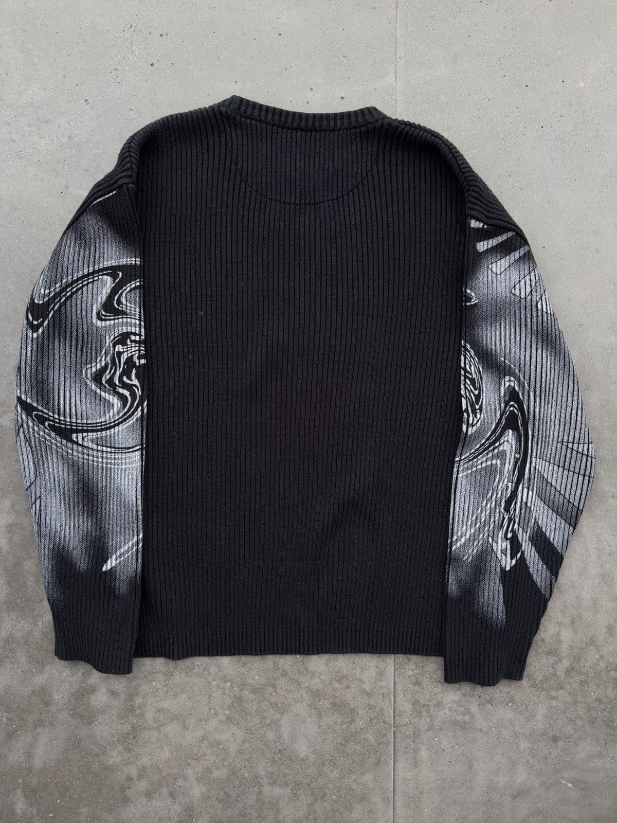 Japanese Brand × Vintage Vintage Y2K avantgarde tribal black opium sweater super rare Size US XXL / EU 58 / 5 - 4 Thumbnail