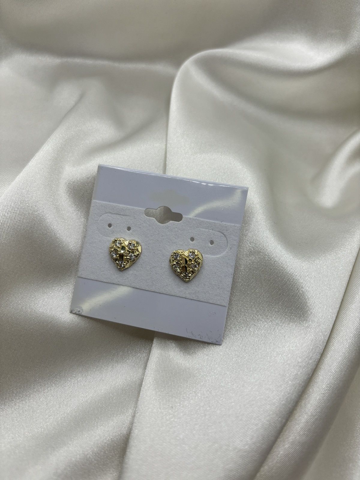 Other 10K Cz Heart Nugget Earrings Size ONE SIZE - 7 Thumbnail