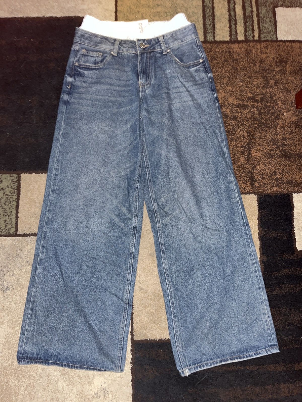 Forever 21 Navy blue layered baggy jeans Size 42" / US 20 - 1 Thumbnail