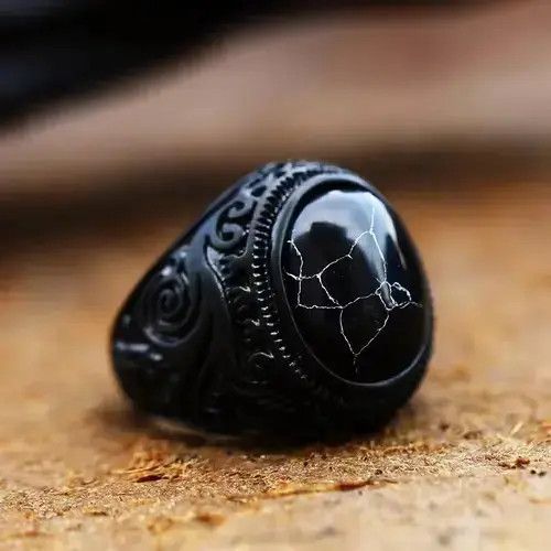 Ring Of Fire Stones Ring in Stainless Steel Jewelry Size ONE SIZE - 1 Thumbnail