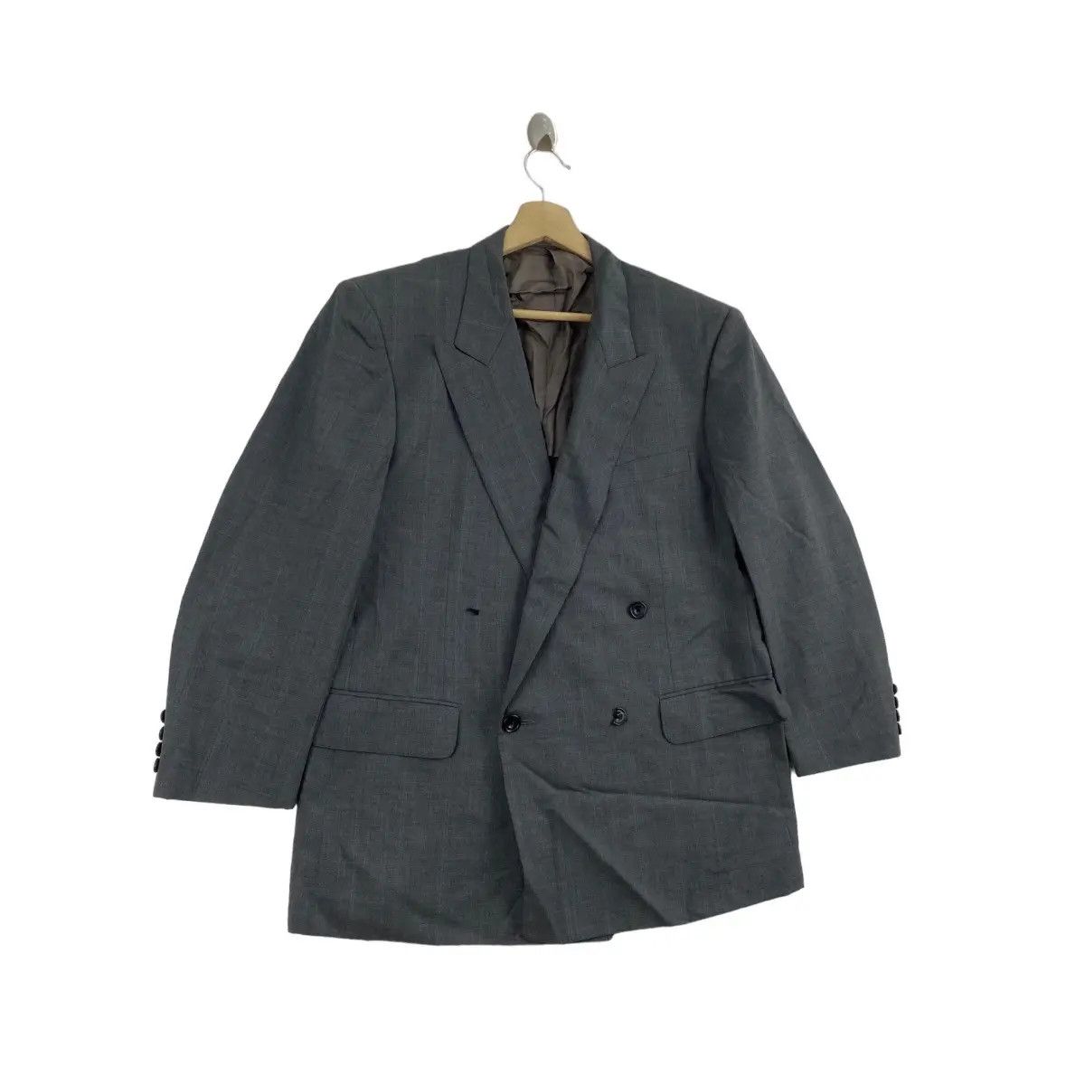 Burberry Vtg 90’ BURBERRY LONDON Double Breasted Blazer Lamb Wool Size 42R - 3 Thumbnail
