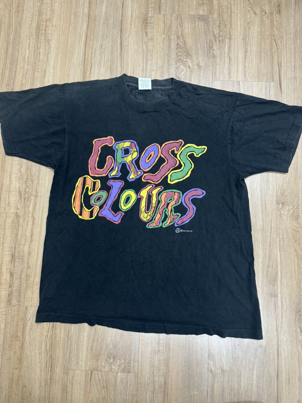 image of Cross Colours x Rap Tees Vintage 90’S Taz Warner Bros X Harley Tshirt in Black, Men's (Size Large)