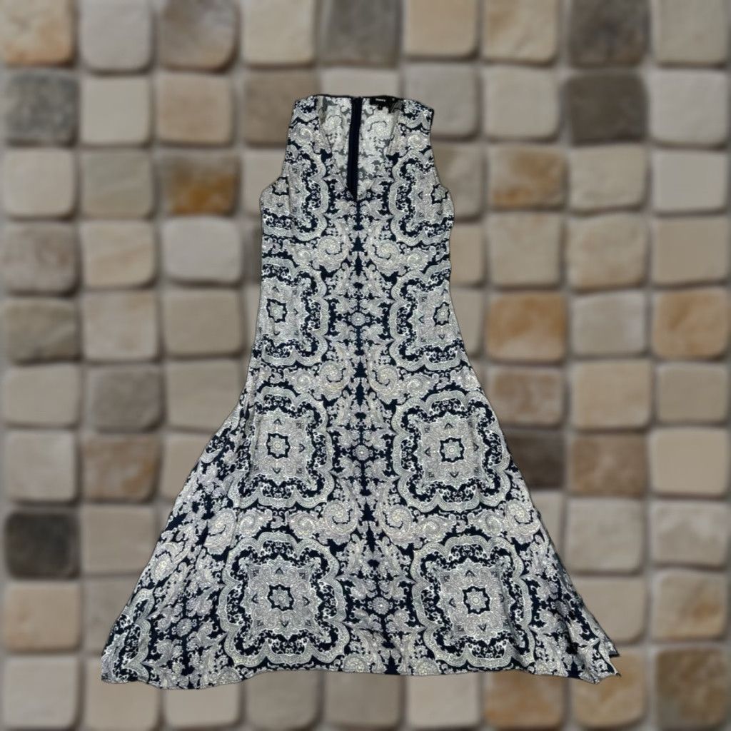 Theory Dress Womens 6 Gray Blue Silk Blend Bodycon Dress - Theory - Gray Silk Blend Knee Length A-Line Style 6