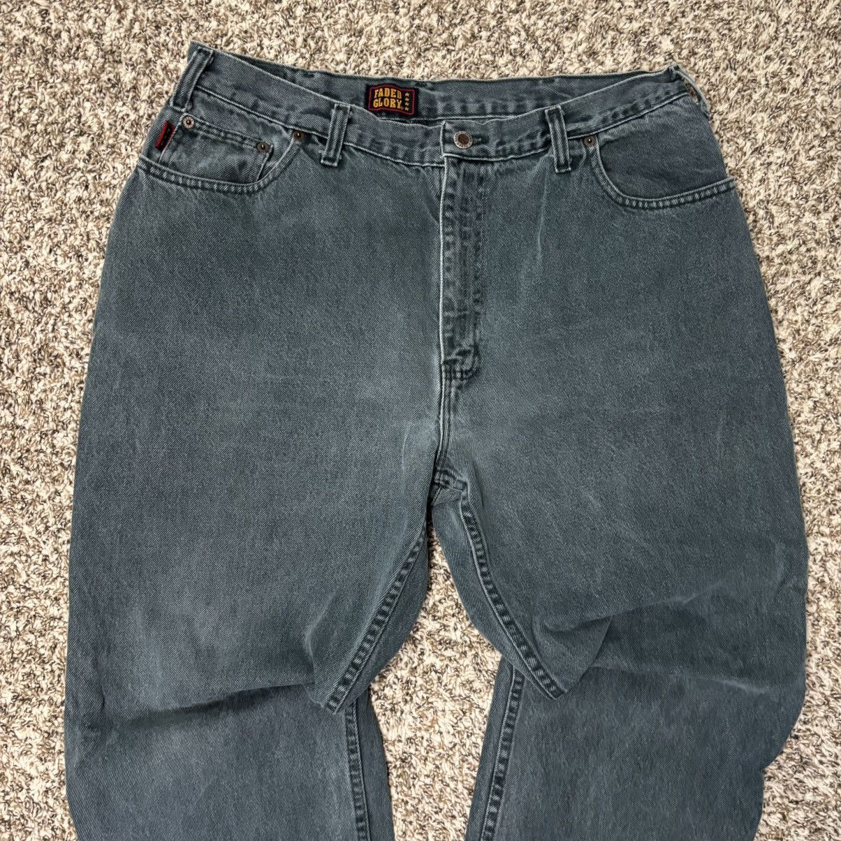 Faded Glory Vintage 1990s Green Denim Faded Glory Jeans Size US 35 - 6 Thumbnail