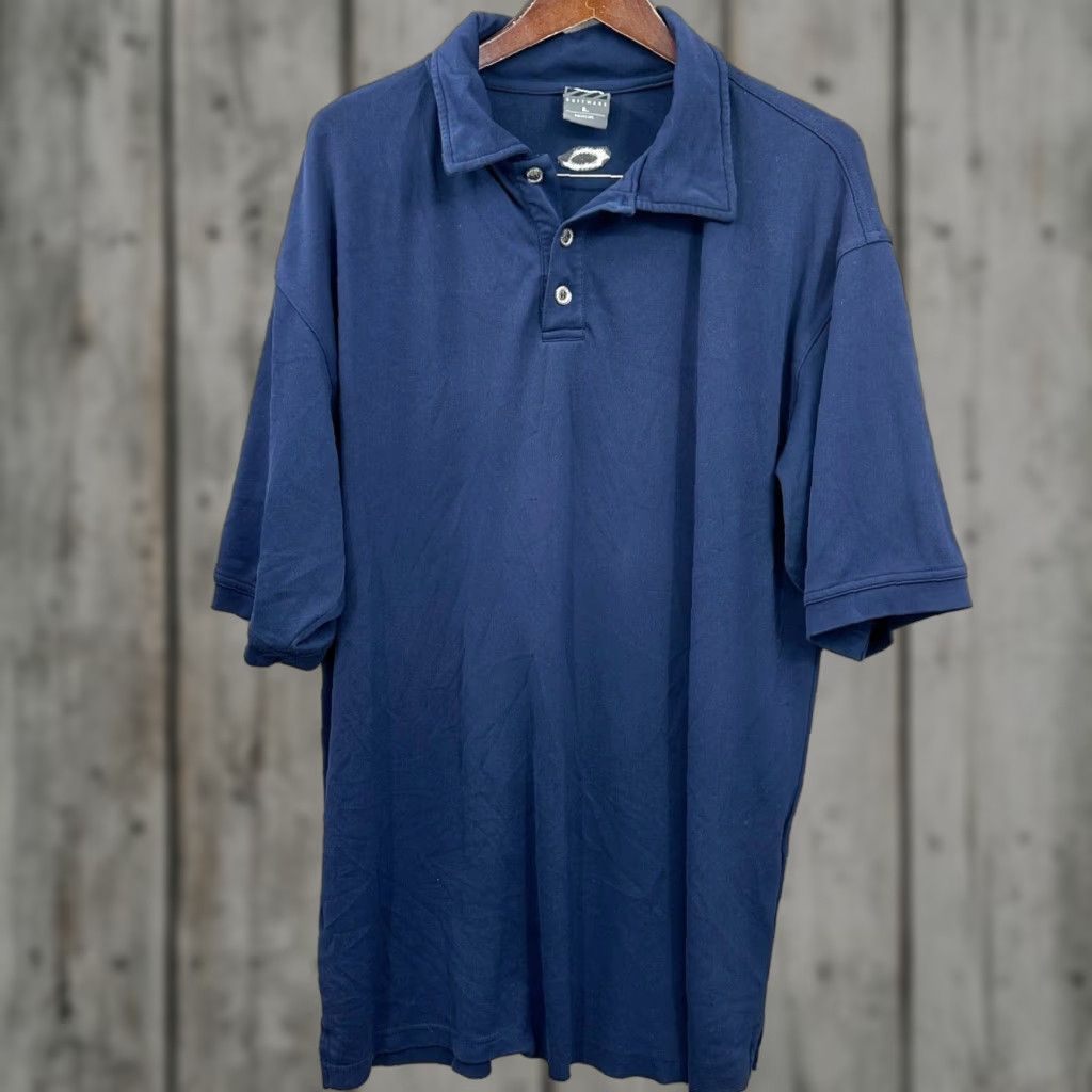 Oakley VINTAGE Oakley Polo Shirt Mens L Blue Logo 90s Preppy Classic Golf Stretch Polo Mens Large Blue Logo Shirt Size US L / EU 52-54 / 3 - 1 Thumbnail
