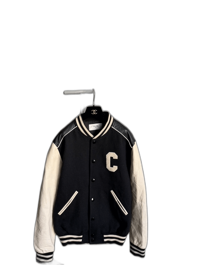 Celine Celine Black and White Baseball Jacket Size US L / EU 52-54 / 3 - 1 Thumbnail