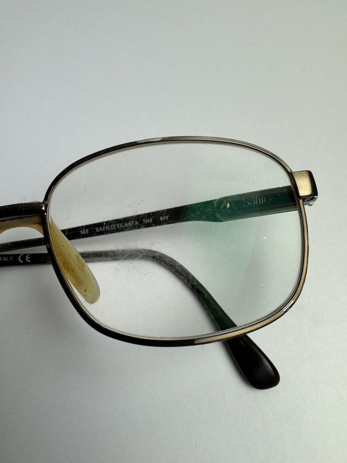 Safilo Safilo Vintage Metal Eyeglasses Frame Rectangular Size ONE SIZE - 8 Thumbnail