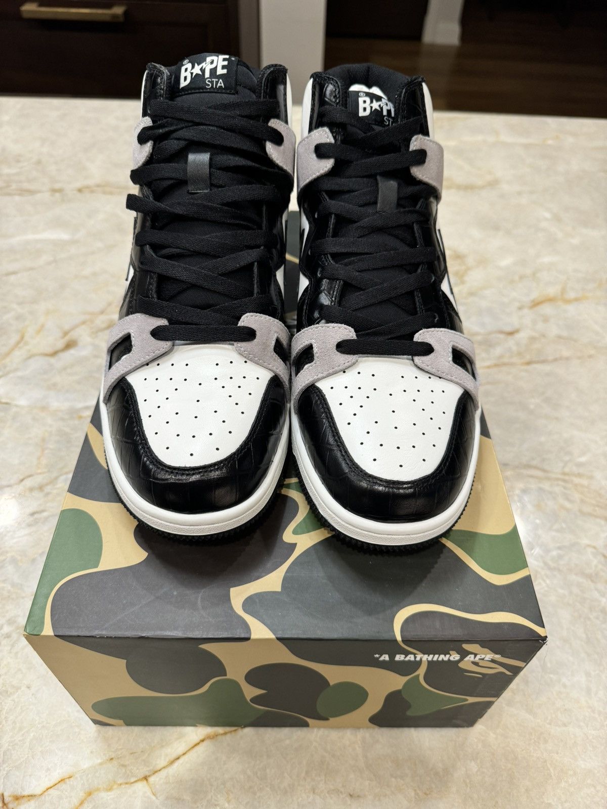 Bape Bape Court Sta High "BLACK WHITE" - Size 12 Size US 12 / EU 45 - 2 Thumbnail