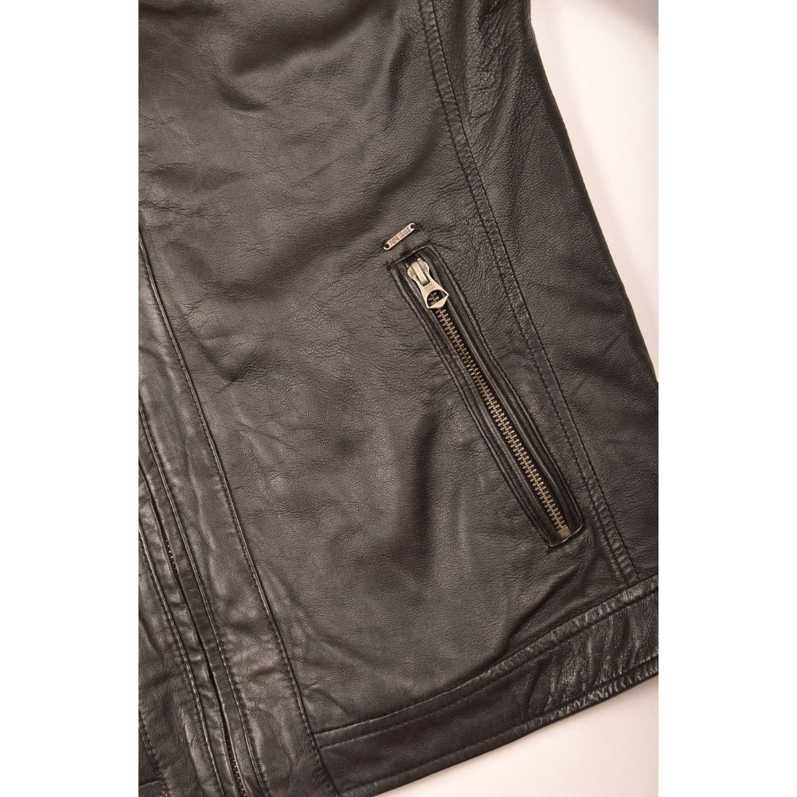 Pepe Jeans Pepe Jeans Lennon Leather Jacket PM400960 Size L Men Black Biker Jacket 90s Style Size US 33 - 2 Thumbnail
