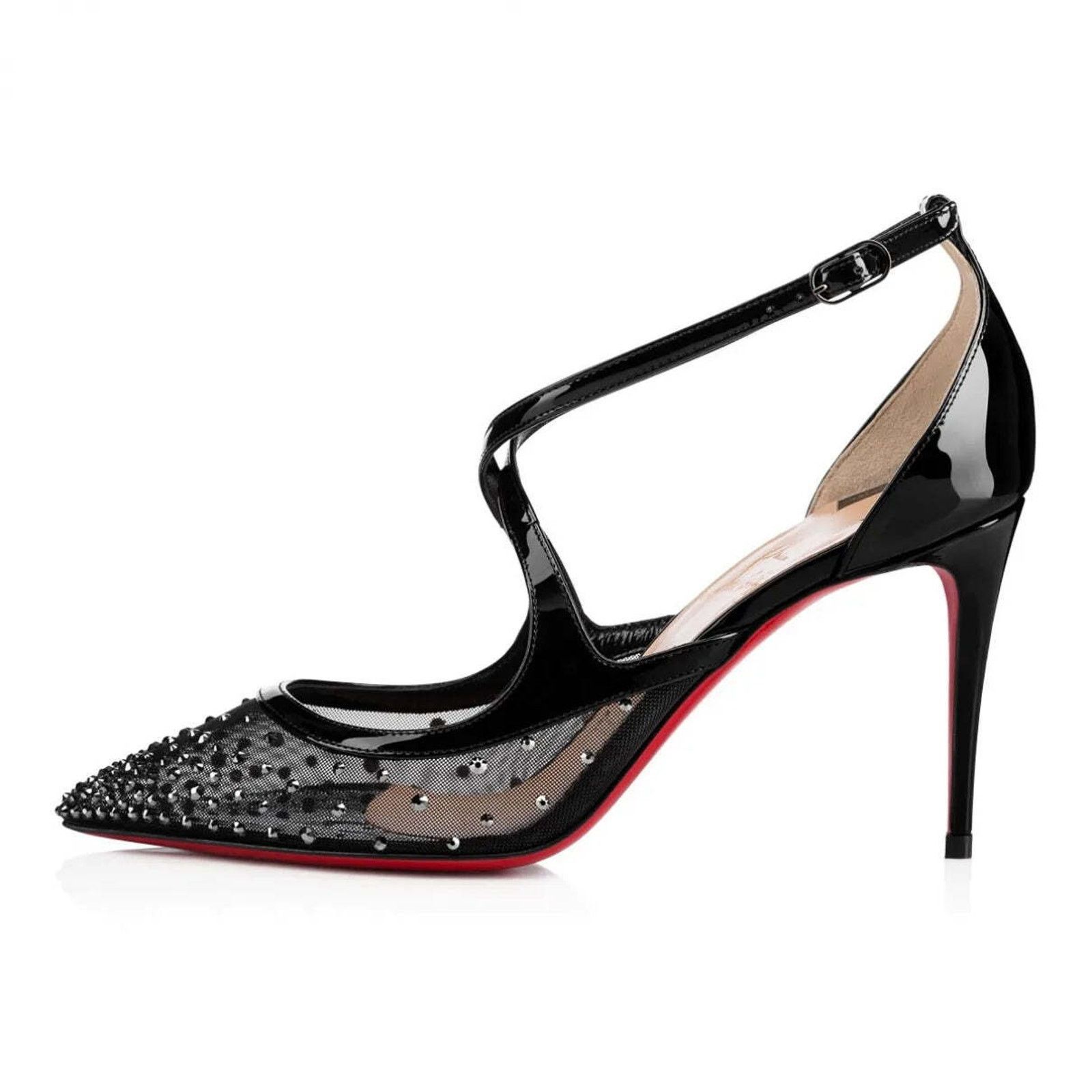 Christian Louboutin Christian Louboutin Twistissima Strass 85 Black Patent Size US 6.5 / IT 36.5 - 3 Thumbnail