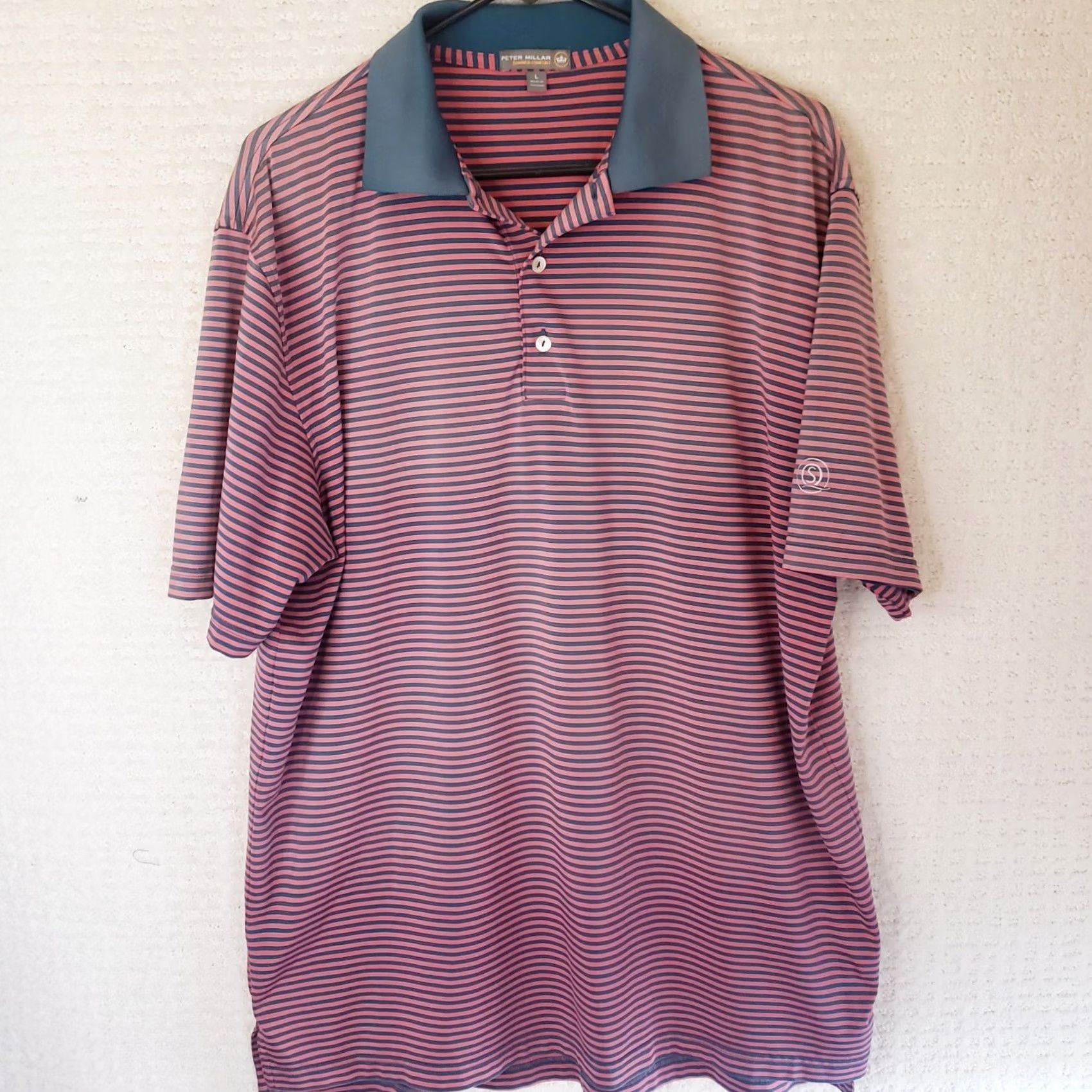 Peter Millar Peter Millar Polo Shirt L Mens Summer Comfort Pink Blue Striped Golf Short Sleeve Size US L / EU 52-54 / 3 - 2 Thumbnail