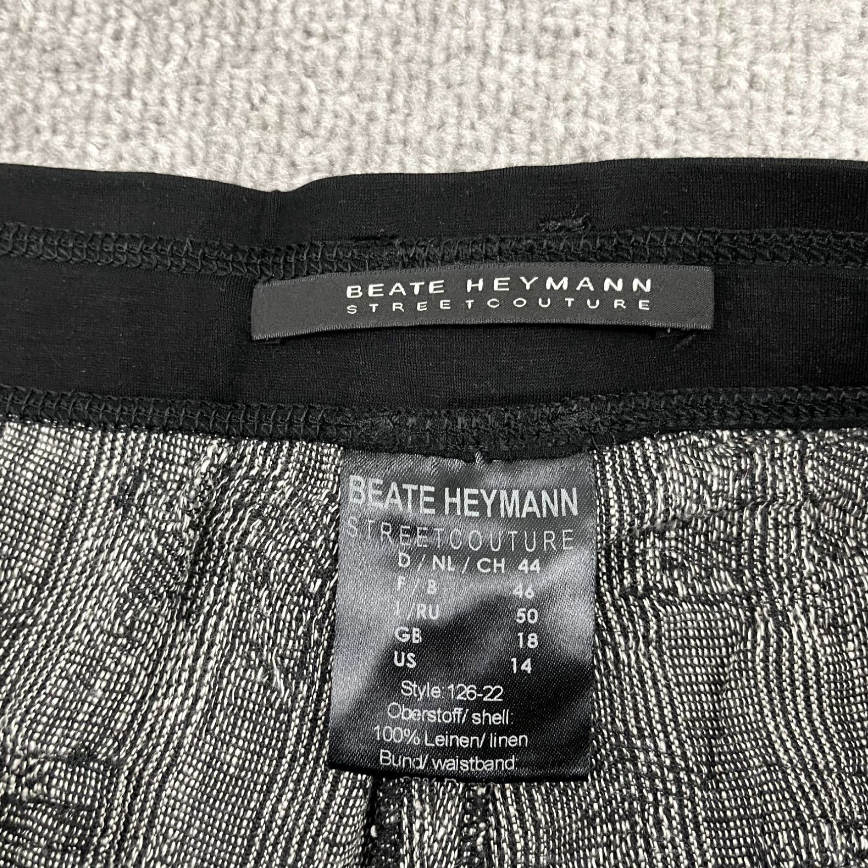 Vintage Beate Heymann Pants Women US 14 Gray Linen Ankle Straight Casual Business Statement Pockets Size 36" / US 14 / IT 50 - 2 Thumbnail