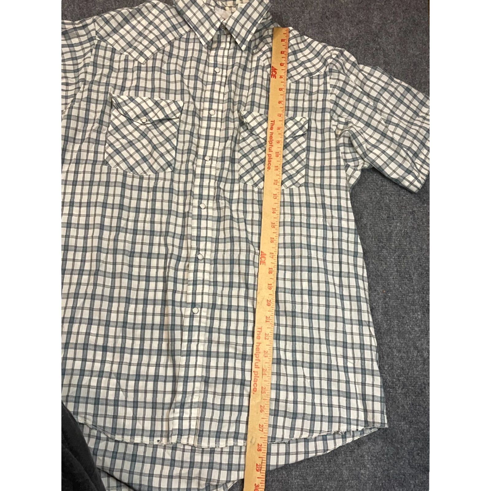 Vintage VINTAGE Western Frontier Shirt Men L Large Blue Plaid Pearl Snap Short Sleeve Collared Size US L / EU 52-54 / 3 - 3 Thumbnail