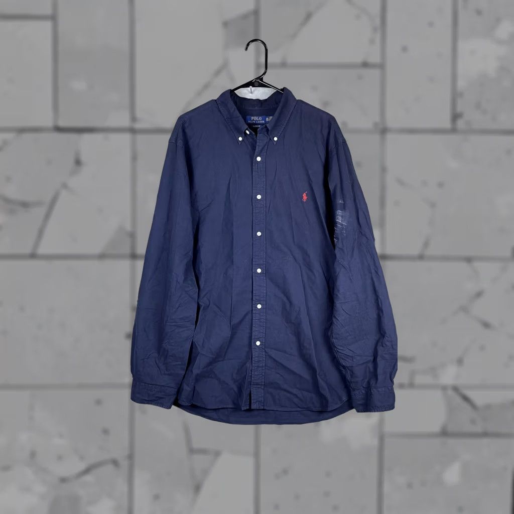 Polo Ralph Lauren Polo Ralph Lauren Shirt Mens 2XL Blue Solid Long Sleeve Button Down Pony Logo Size US XXL / EU 58 / 5 - 1 Thumbnail
