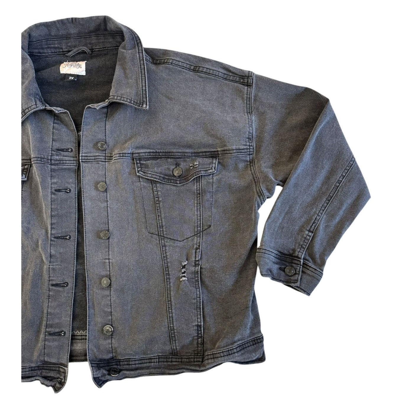 Led Zeppelin LED ZEPPELIN Upcycled Gray Denim Jacket Retro Vintage 2X Size XXL / US 16-18 / IT 52-54 - 6 Thumbnail