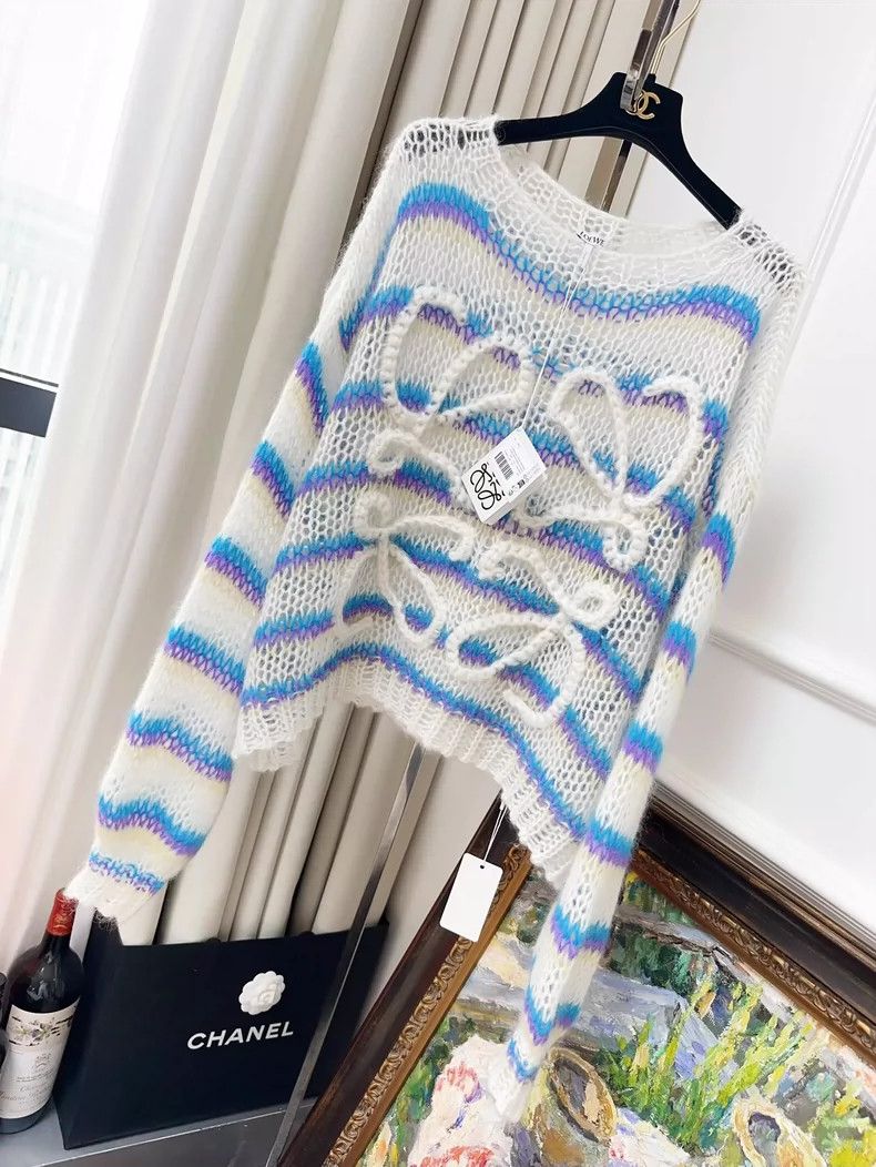 Loewe LOEWE Classic Ma Hai Mao colored striped knit top Size S / US 4 / IT 40 - 1 Thumbnail