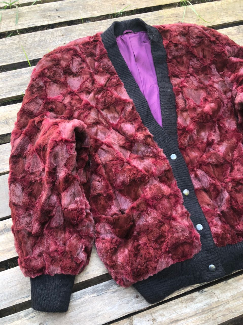 If Six Was Nine Vintage Diamond Mink Fur Coat Jacket Size US L / EU 52-54 / 3 - 3 Thumbnail