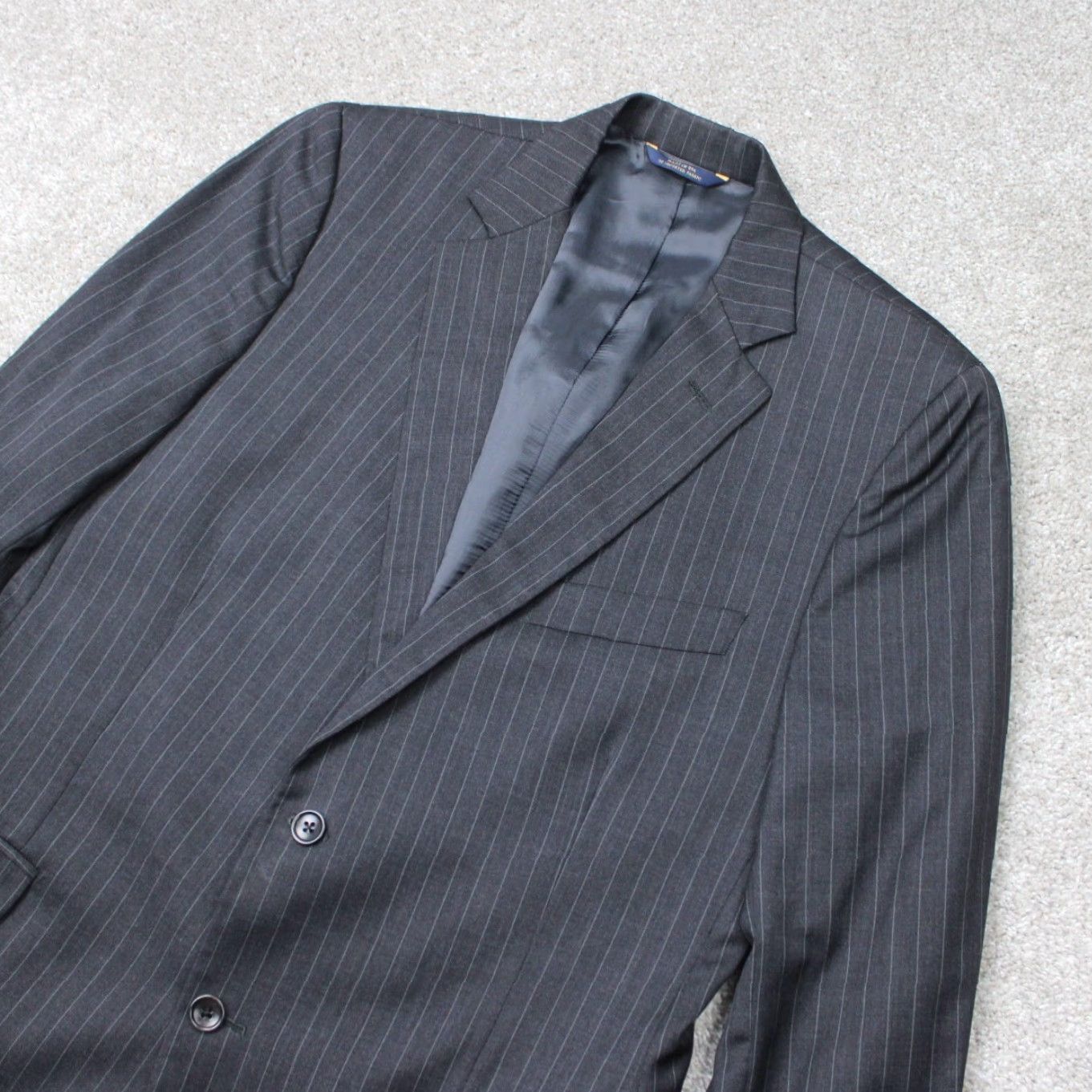 Brooks Brothers Brooks Brothers 1818 Blazer Mens 42R Fitzgerald Wool Gray Pinstriped Lined Size 42R - 2 Thumbnail