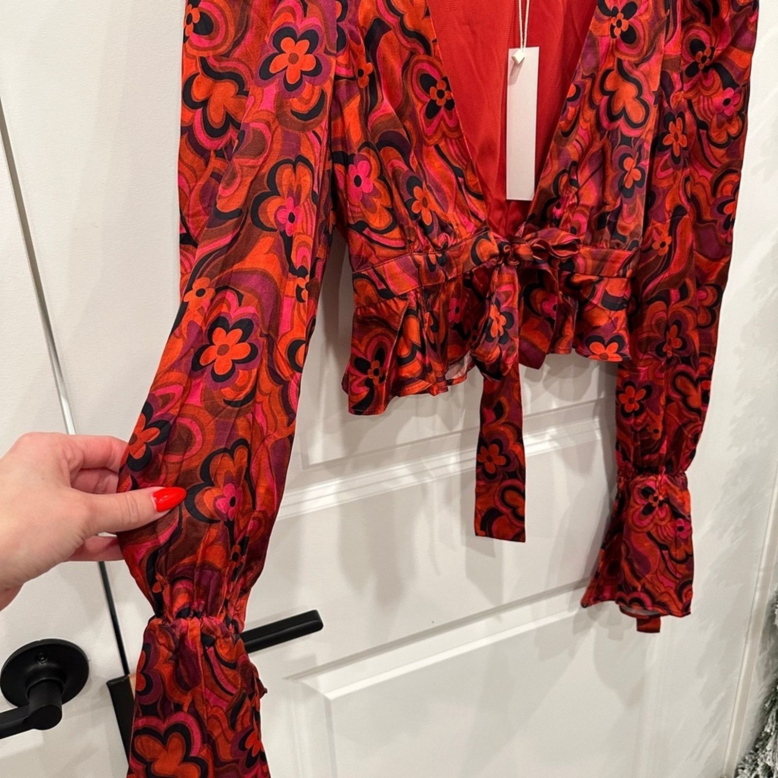 For Love & Lemons NWT For Love And Lemons Davina Tie Front Blouse Size S / US 4 / IT 40 - 12 Thumbnail