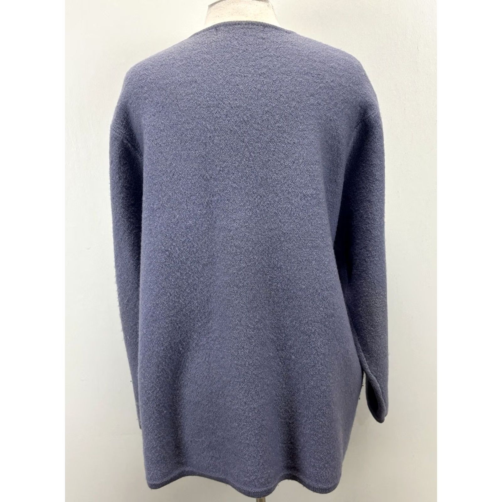 Vintage VINTAGE Herman Geist Cardigan Women's 1X Plus Wool Embroidered Floral Lavender 90s Sweater V-Neck long sleeve Mens? Size XL / US 12-14 / IT 48-50 - 3 Thumbnail