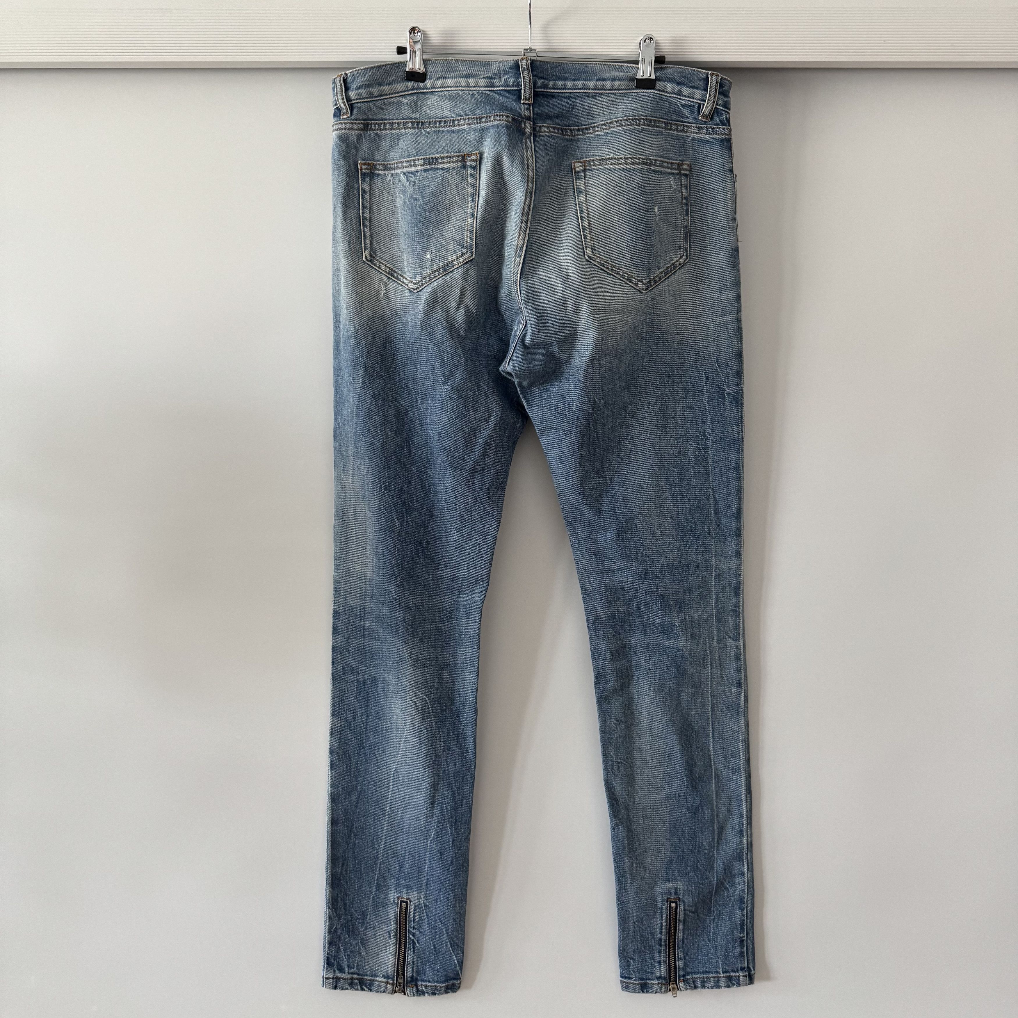 Faith Connexion Faith Connexion Light Blue Slim Fit Denim Jeans Distressed Size US 33 - 2 Thumbnail
