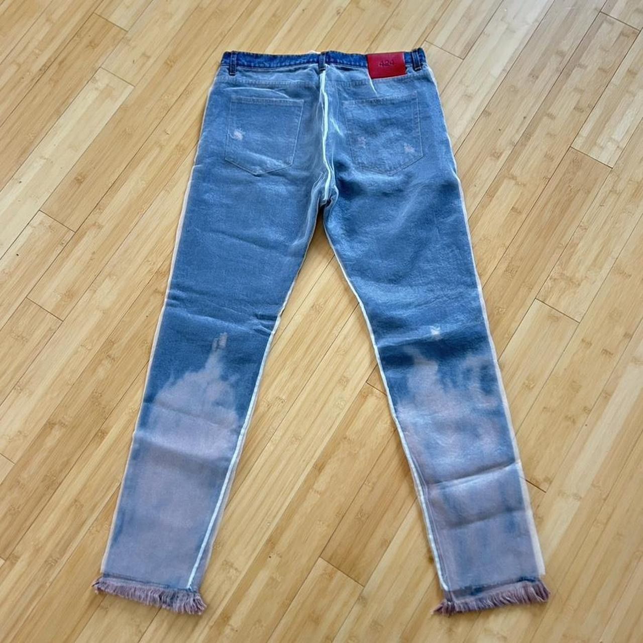 424 424 DOUBLE LAYER SKINNY BLEACHED DENIM Size US 34 / EU 50 - 4 Thumbnail