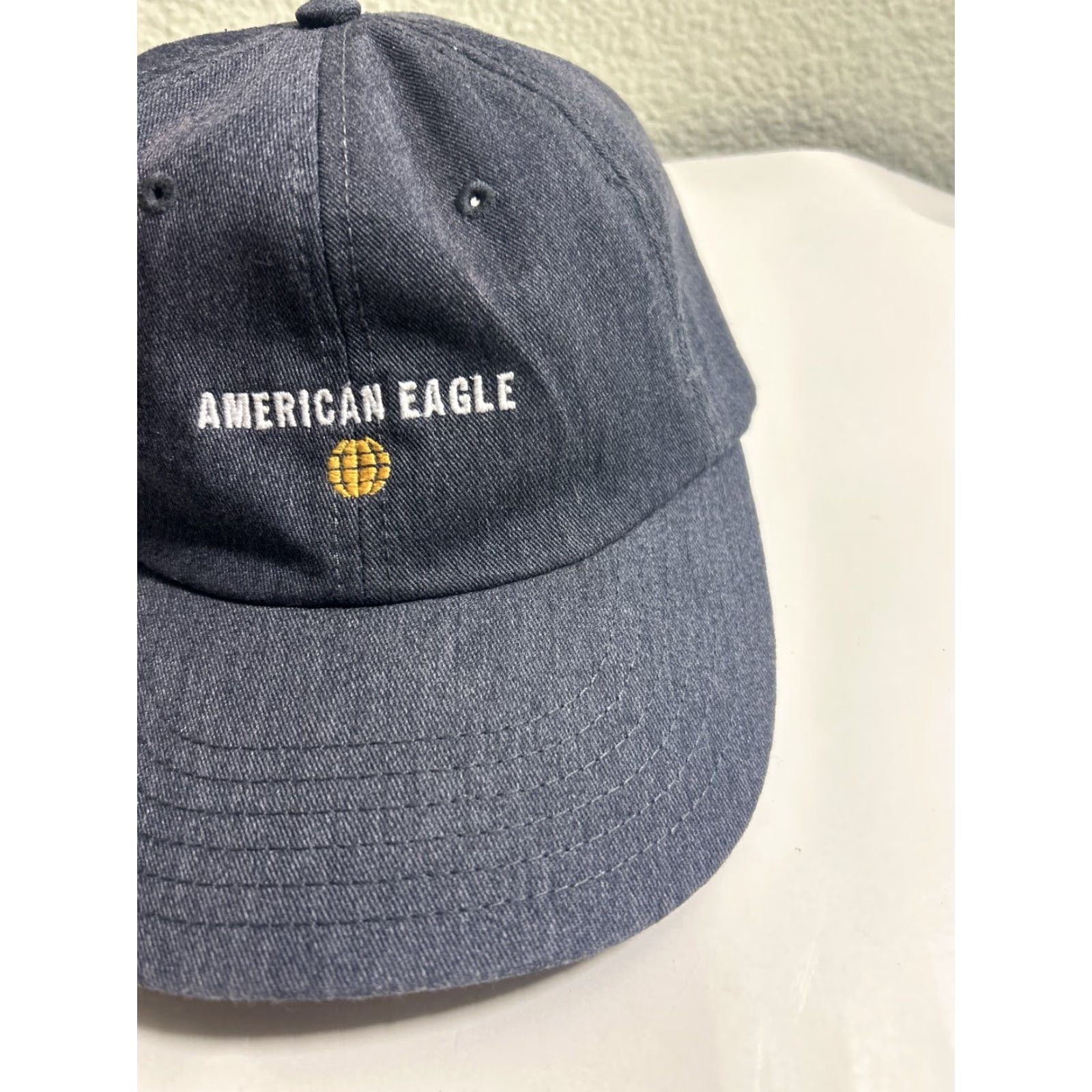 American Eagle Outfitters American Eagle Gray Strapback Baseball Hat Dad Hat Cotton One Size Size ONE SIZE - 3 Thumbnail
