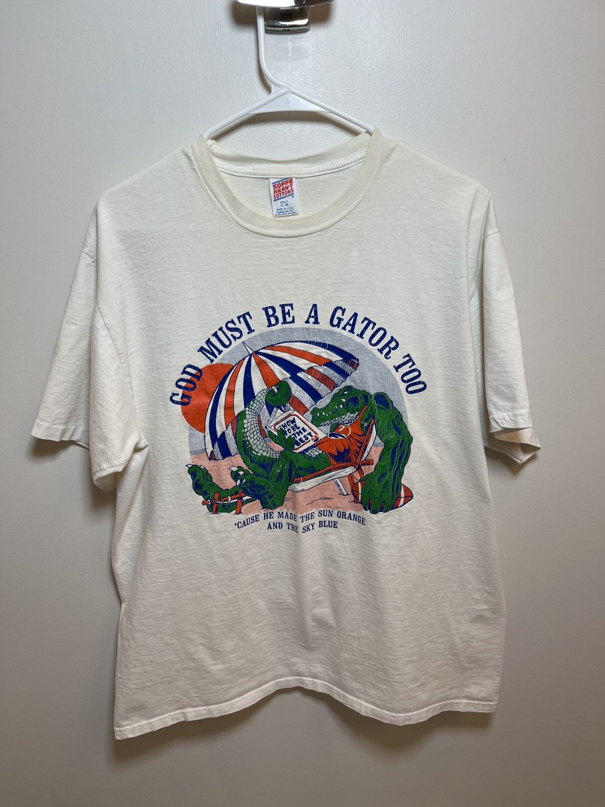 image of American College x Vintage 80's University Of Florida Football Tee in White, Men's (Size XL)