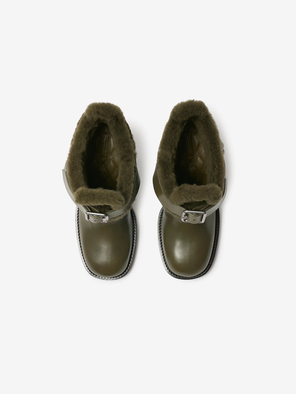 Burberry Burberry Leather and Shearling Cosy Stirrup Boots Size US 7 / IT 37 - 4 Thumbnail