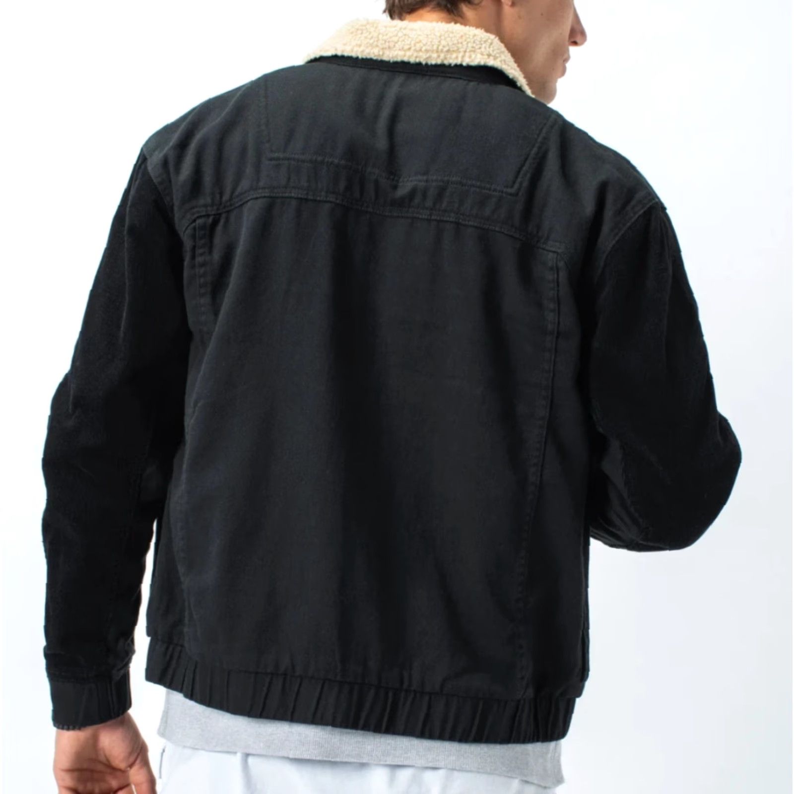 Zanerobe ZANEROBE Men's Mix Work Jacket Cotton Corduroy Black M Jacket Mens Size US M / EU 48-50 / 2 - 2 Thumbnail