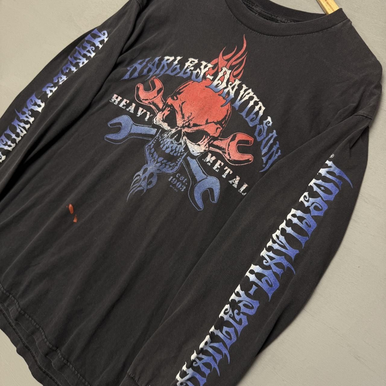 Harley Davidson Harley Davidson Long Sleeve Flame Black RARE Shirt Large Size US L / EU 52-54 / 3 - 2 Thumbnail