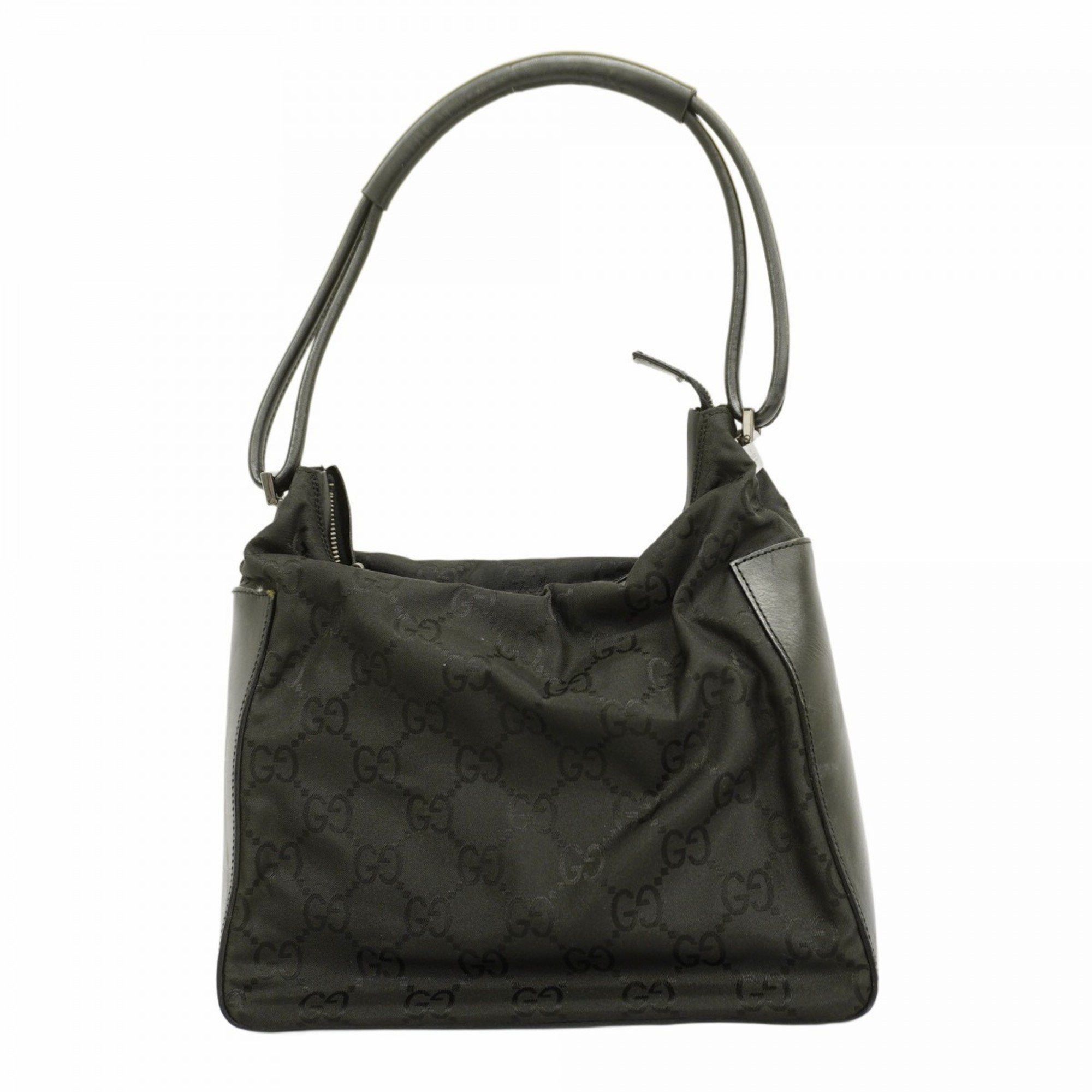 Gucci Shoulder Bag GG Nylon 001 3766 Black Women's