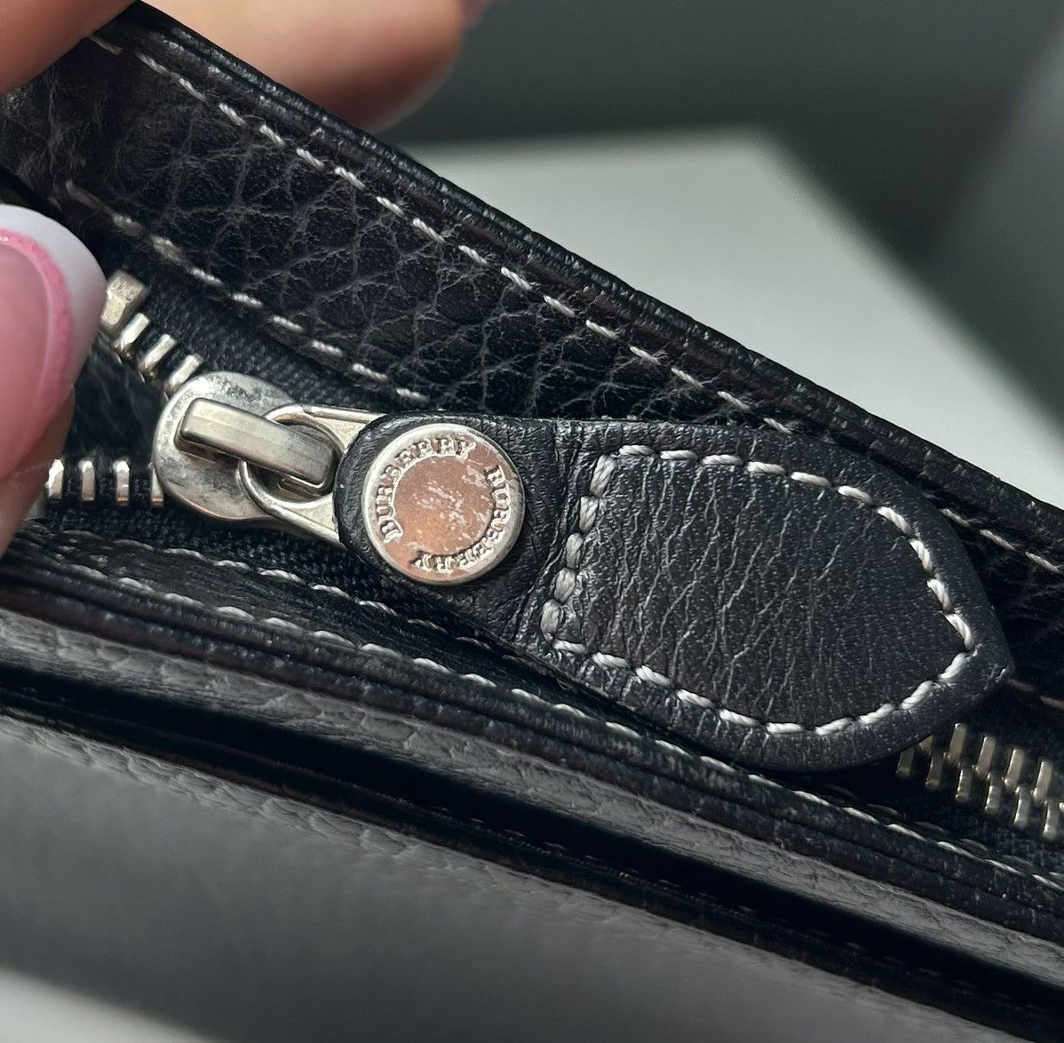 Burberry Burberry Black Leather Nova Check Clutch Bag Wristlet Size ONE SIZE - 5 Thumbnail