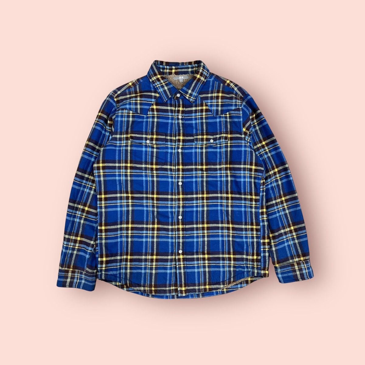 Flannel × Japanese Brand × Uniqlo VINTAGE UNIQLO WESTERN DESIGN DOUBLE CHEST POCKET FLANNEL Size US XL / EU 56 / 4 - 1 Thumbnail