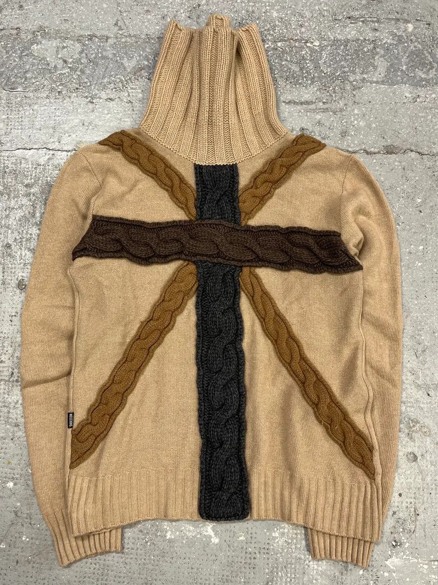 Moschino Moschino Beige Crosses Turtleneck Sweater Size US XS / EU 42 / 0 - 1 Thumbnail