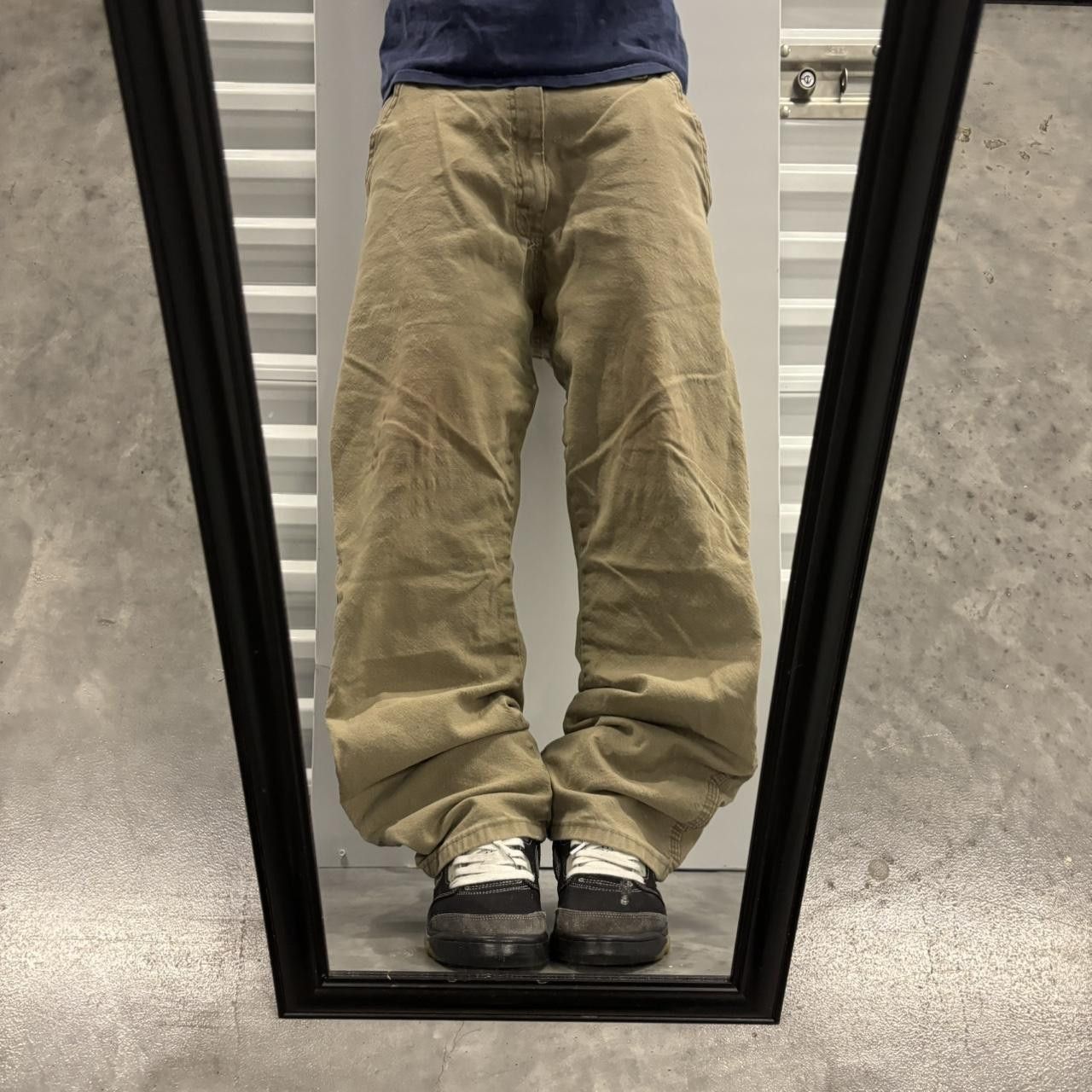 Japanese Brand × Vintage Crazy Vintage Y2K/2000s Grunge Khaki Tan Streetwear Workwear Carpenter Pants! Size US 36 / EU 52 - 1 Thumbnail