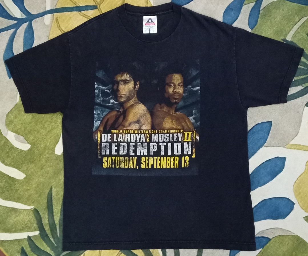 Rap Tees × Vintage Vintage De La Hoya vs Mosley II Redemption Promo T-shirt Size US L / EU 52-54 / 3 - 3 Thumbnail