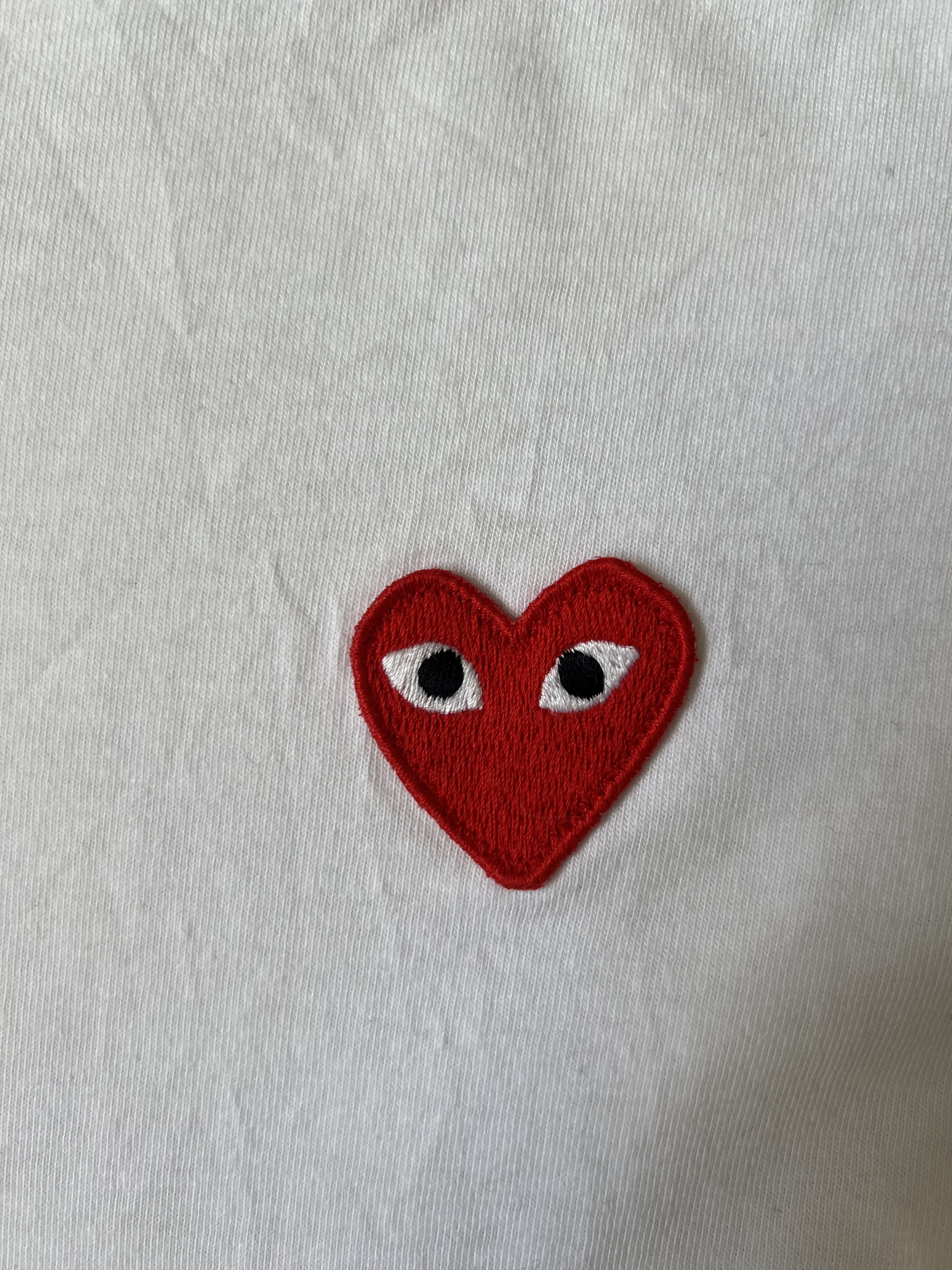 Comme des Garcons PLAY 💚 Comme Des Garcons Play Embroidered White Logo Tee Size US L / EU 52-54 / 3 - 3 Thumbnail
